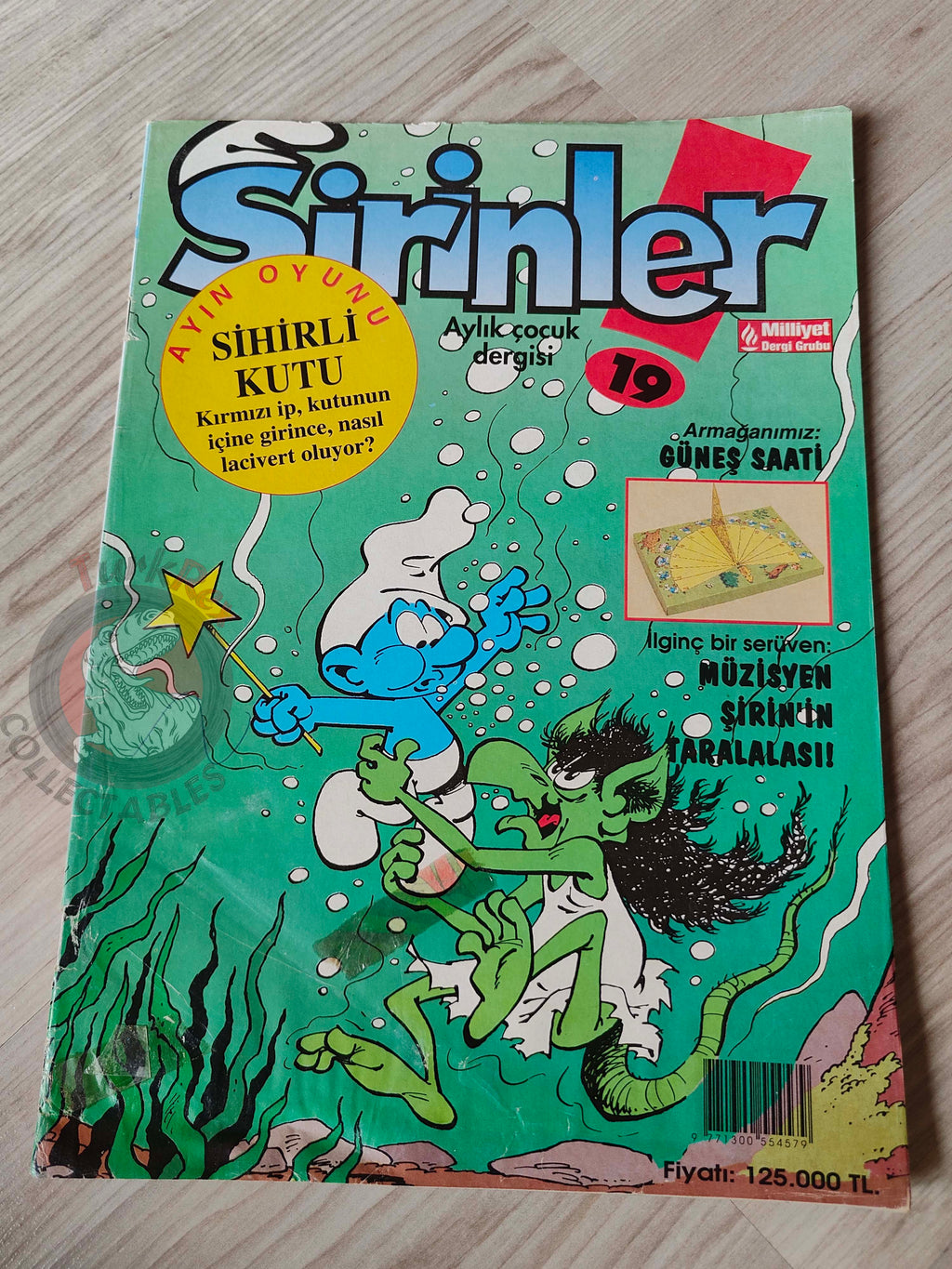 The Smurfs #19 1996 Turkish Comic Magazine Turkey Schtroumpf Pierrot et la lampe