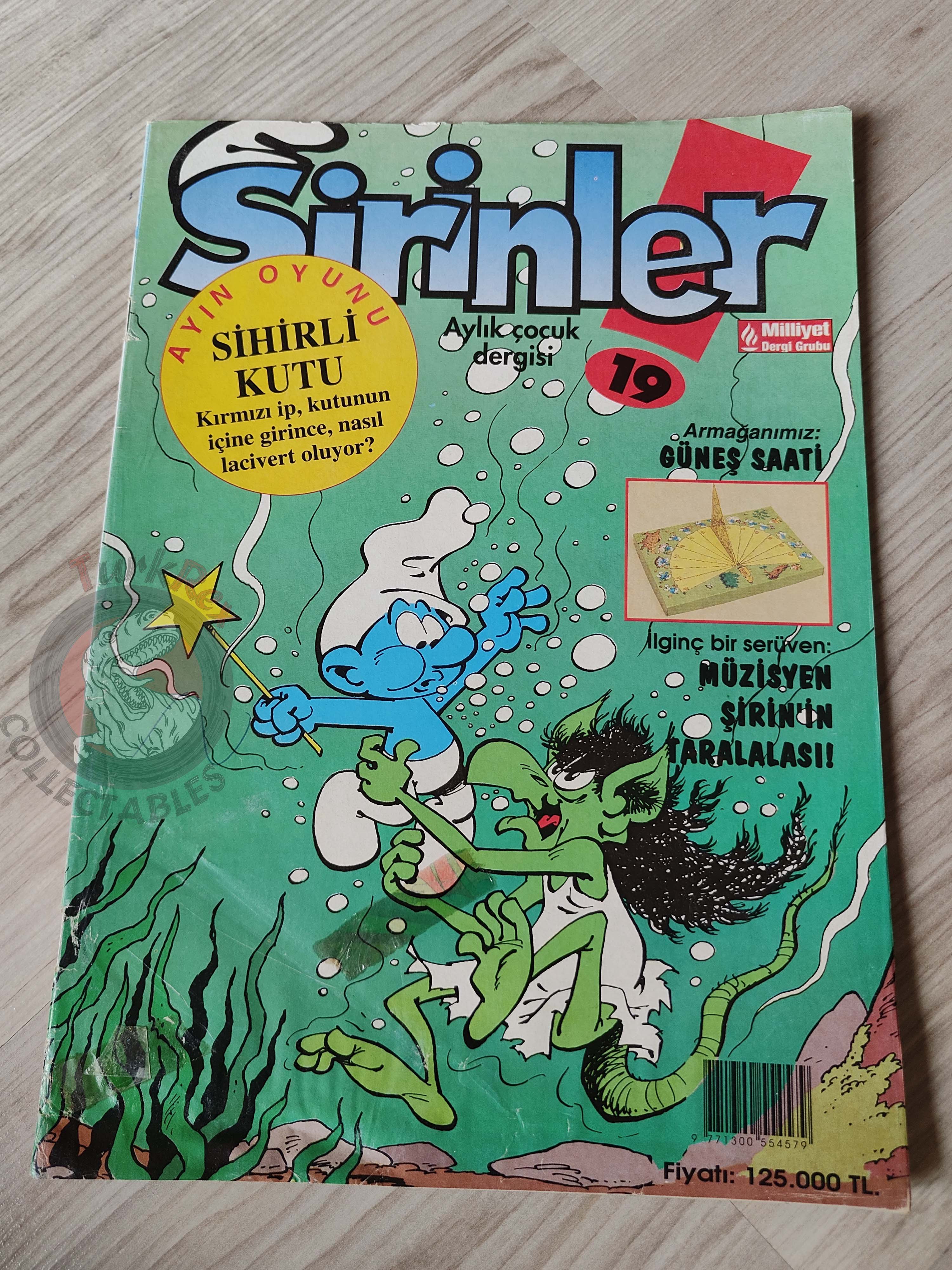 The Smurfs #19 1996 Turkish Comic Magazine Turkey Schtroumpf Pierrot et la lampe