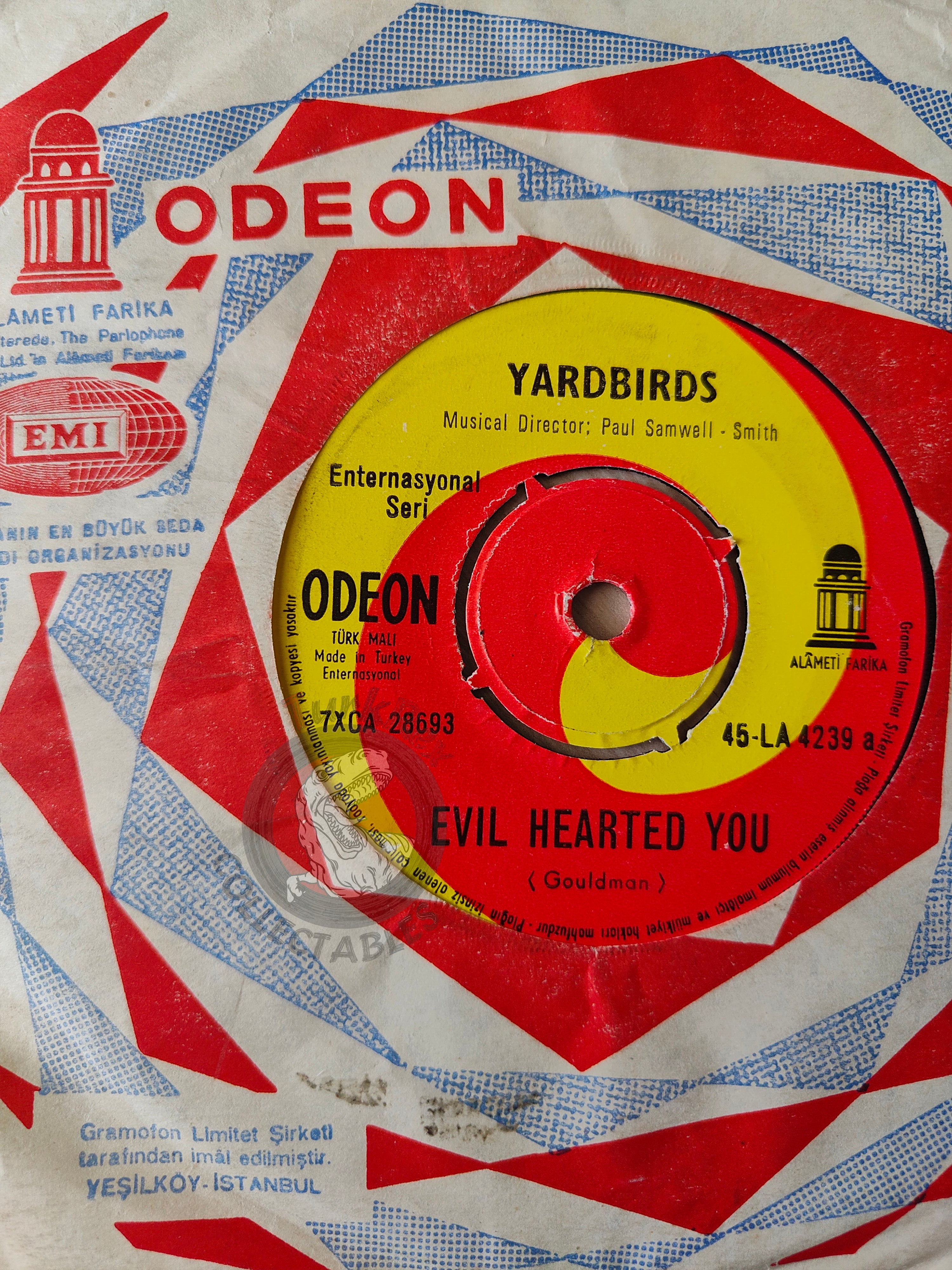 Yardbirds – Evil Hearted You / Still I'm Sad 7" Turkish Pressing Vinyl Turkey Edition