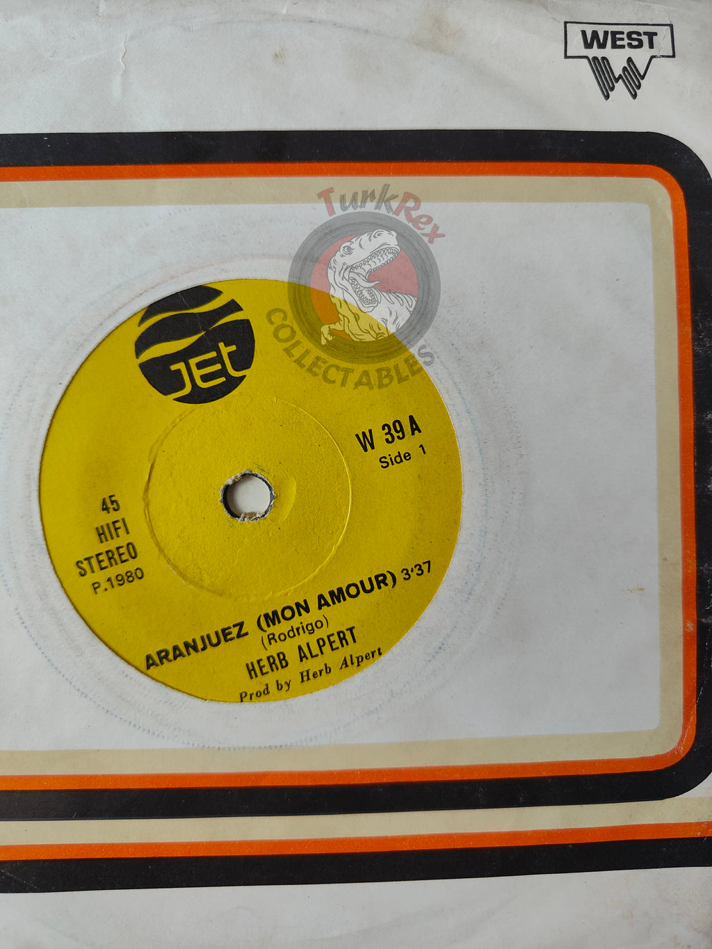 Herb Alpert – Aranjuez (Mon Amour) / Rise 7" Turkish Pressing Vinyl Turkey Edition