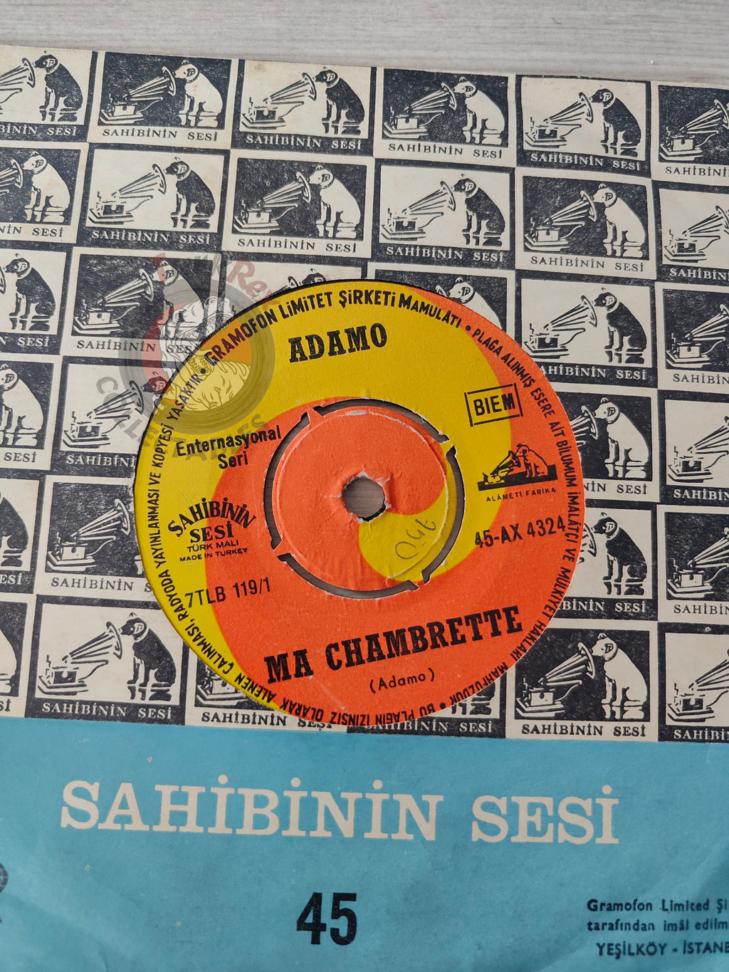 Adamo – Ma Chambrette 7" Turkish Pressing Vinyl Turkey Edition