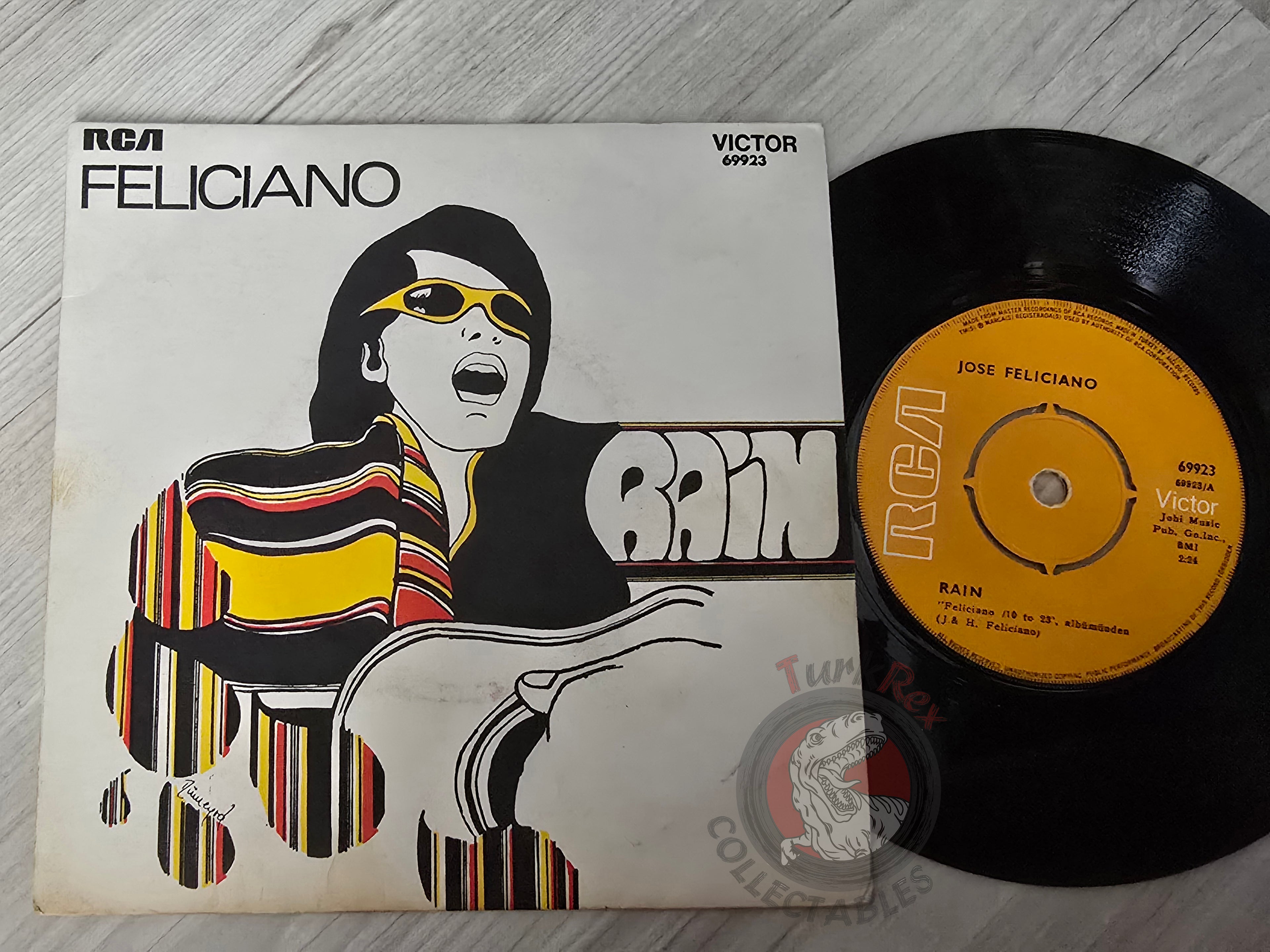 Jose Feliciano – Rain / She's a Woman 7" Turkish Pressing Vinyl Turkey Edition