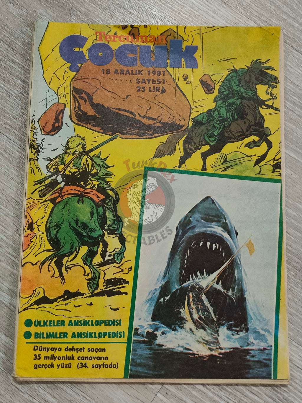 Tercüman Çocuk #51 1981 Turkish Comic Turkey Jaws Superman The Flintstones Buddy Longway Thorgal