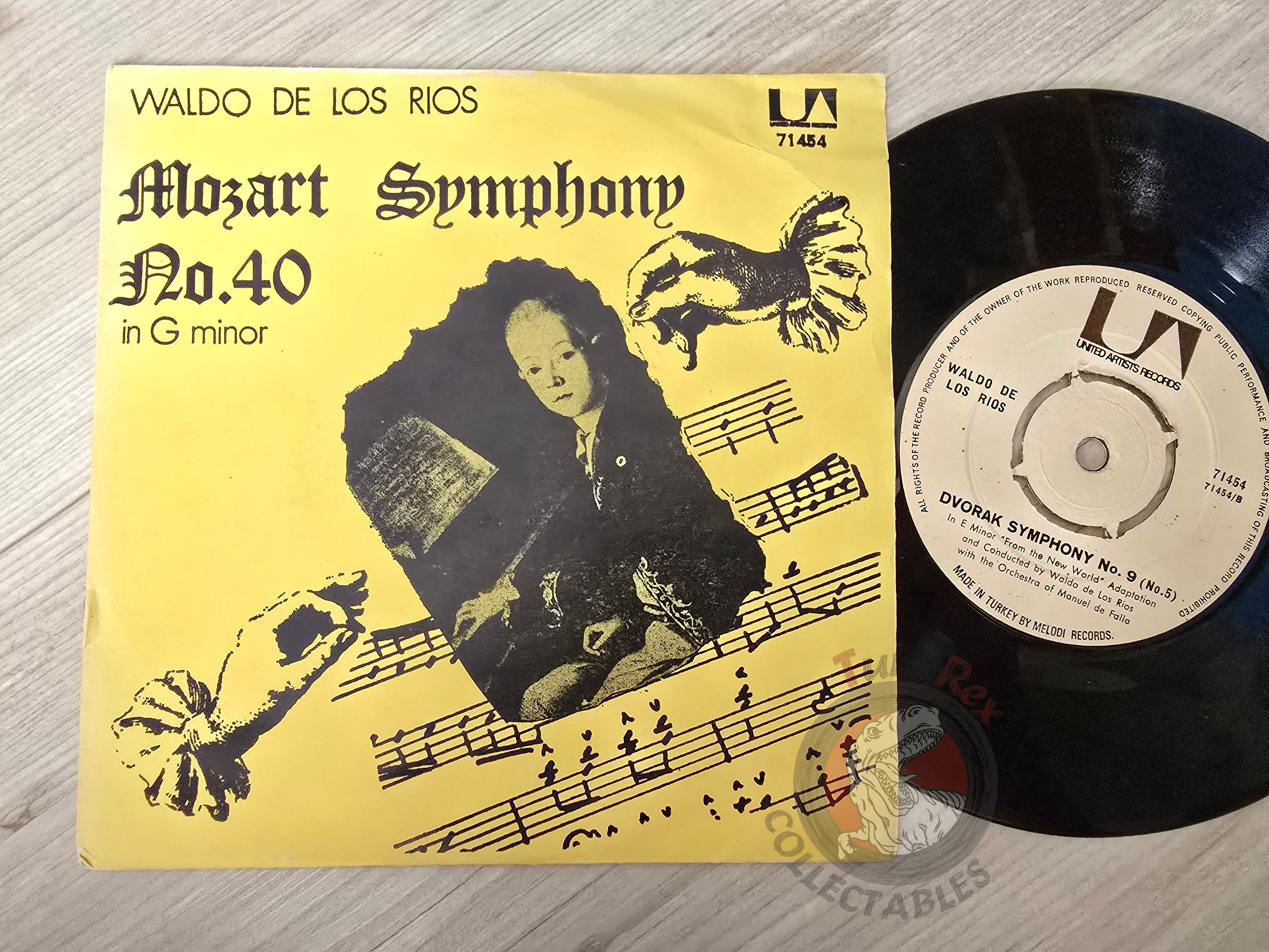 Waldo De Los Rios – Mozart Symphony No.40 In G Minor 7" Turkish Pressing Vinyl Turkey Edition