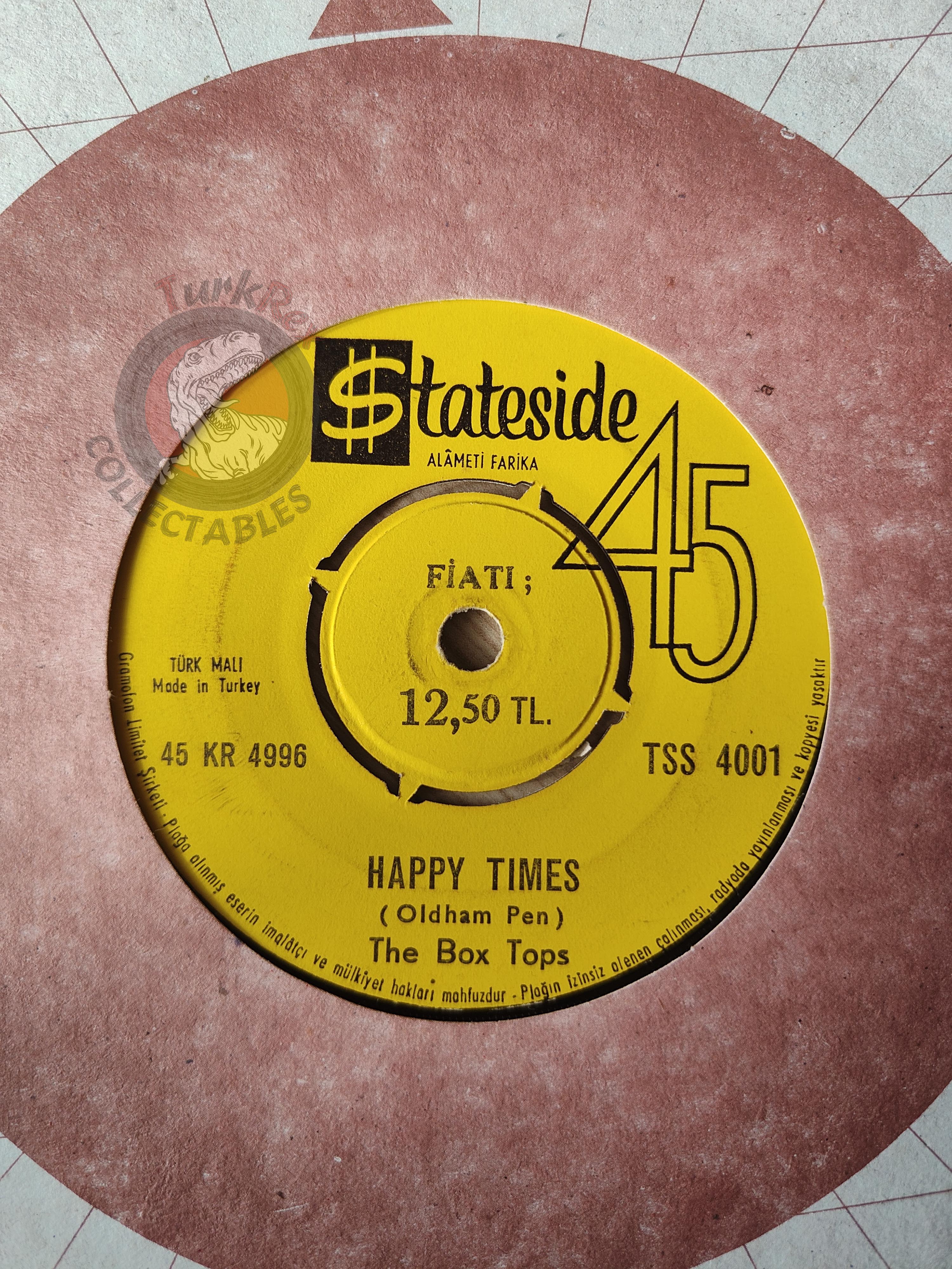 The Box Tops – The Letter 7" Turkish Pressing Vinyl Turkey Edition
