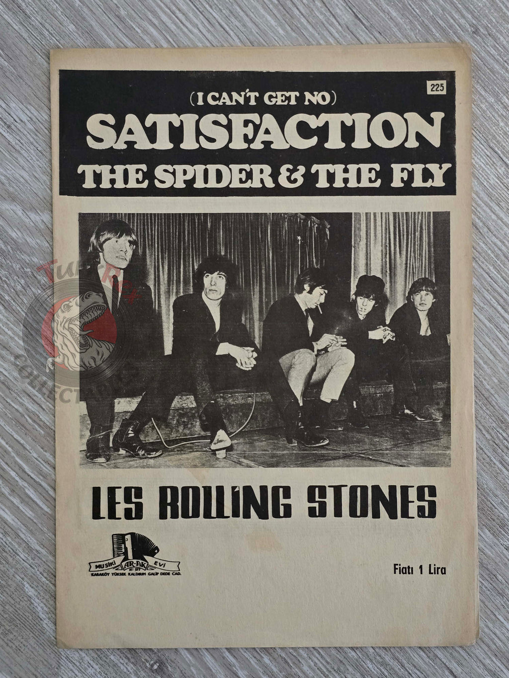 The Rolling Stones – (I Can’t Get No) Satisfaction Turkish Vintage Musical Notes Sheet Turkey