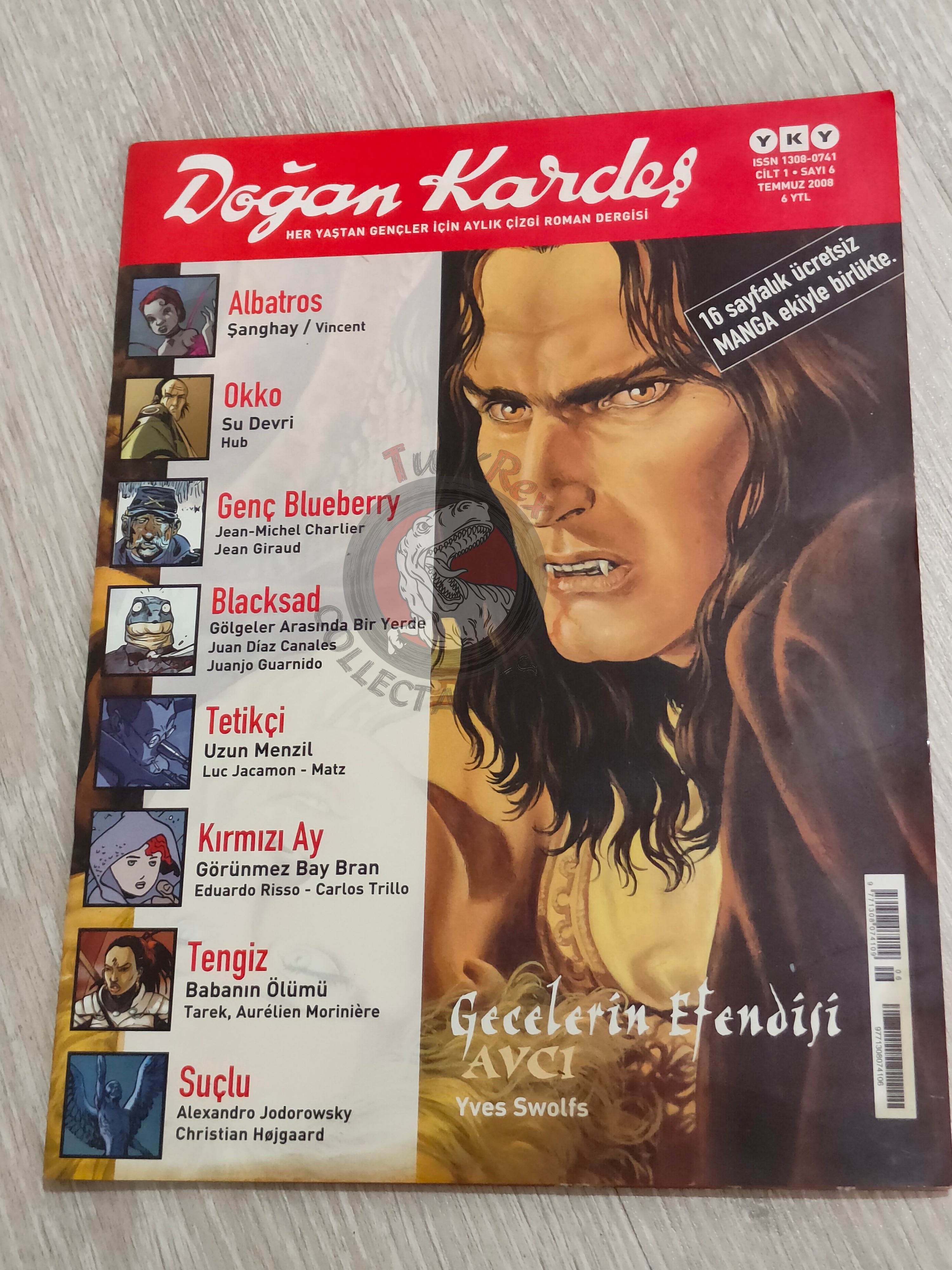 Doğan Kardeş 2008 Magazine #6 Turkish Comic Turkey Blueberry, Blacksad, Yves Swolfs