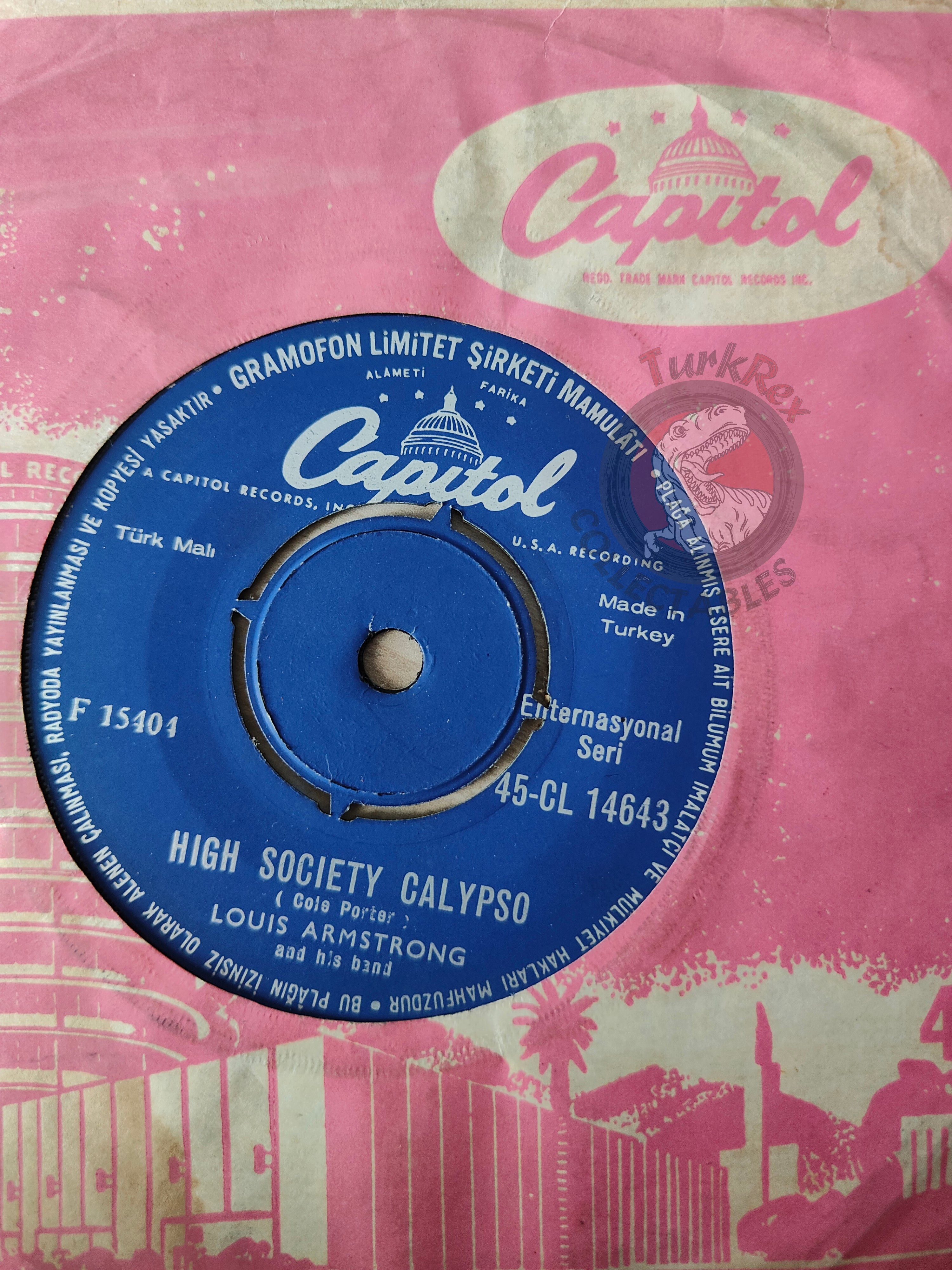 Louis Armstrong and Bing Crosby – Calypso 7" Turkish Pressing Vinyl Turkey Edition