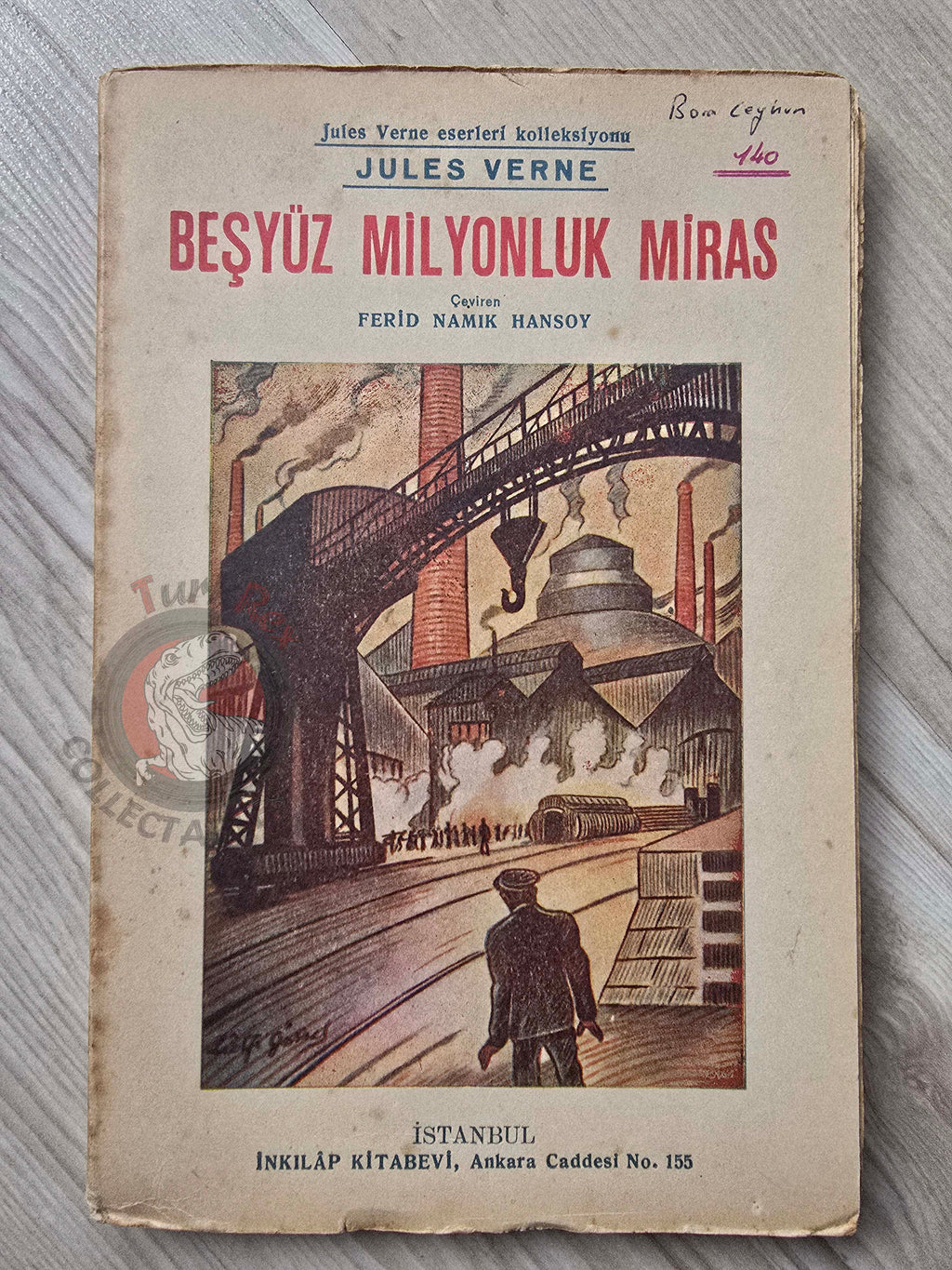 Jules Verne – The Begum's Fortune 1950 Turkish Book Turkey Illustrated Léon Benett