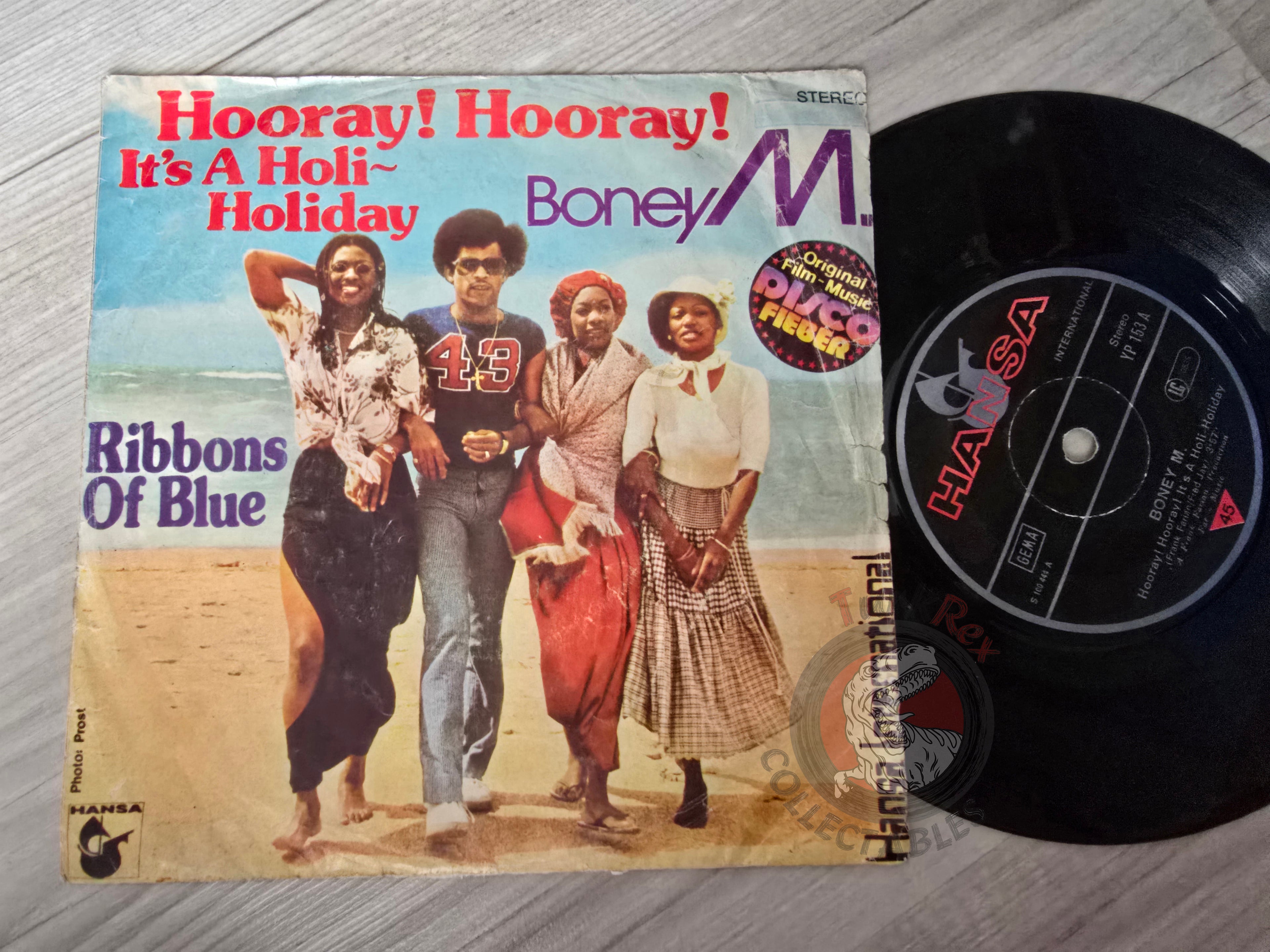 Boney M - Hooray! Hooray! It's A Holi-Holiday 7" Turkish Pressing Vinyl Turkey Edition