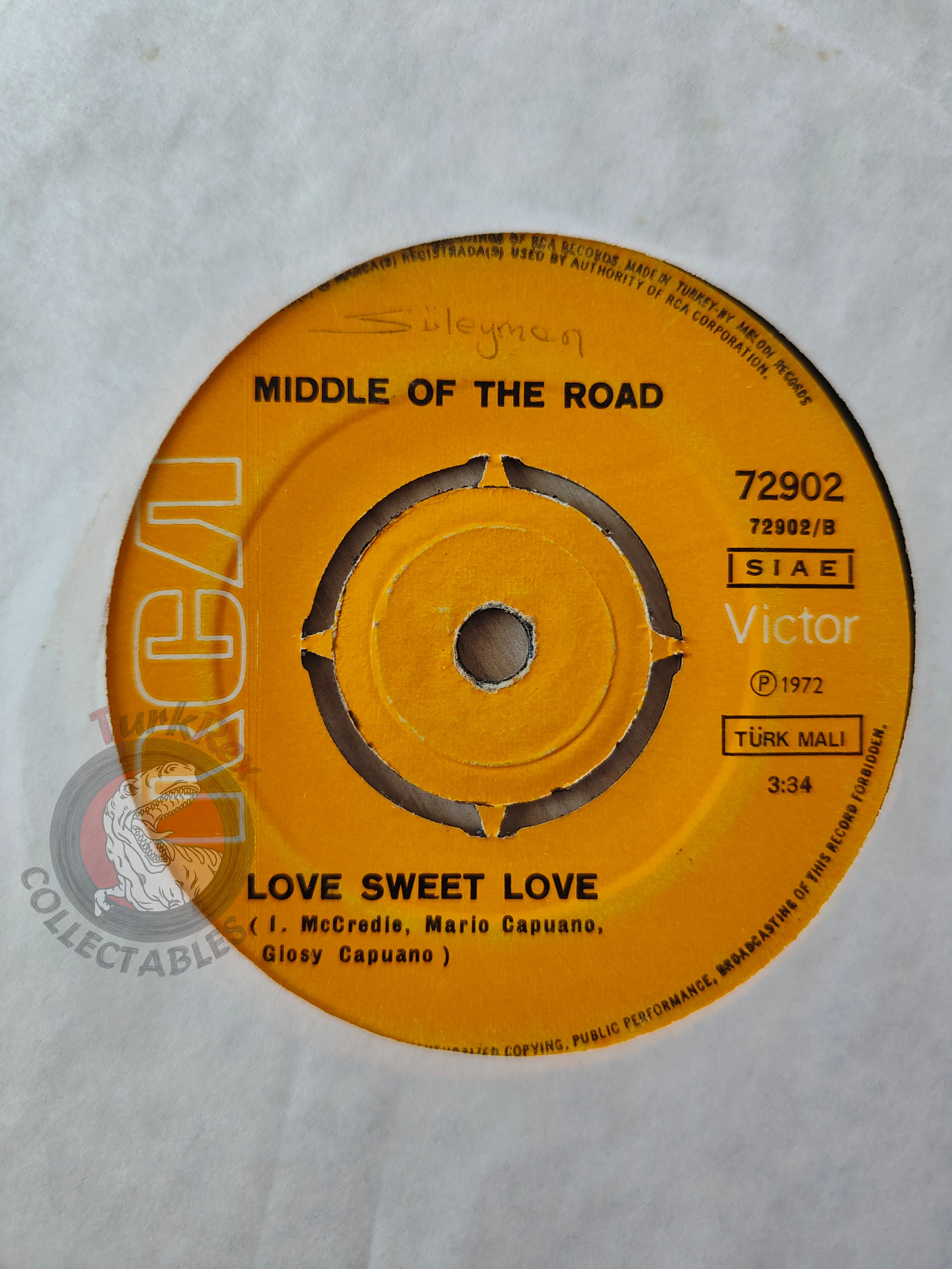 Middle Of The Road – Sacramento 7" Turkish Pressing Vinyl Turkey Edition