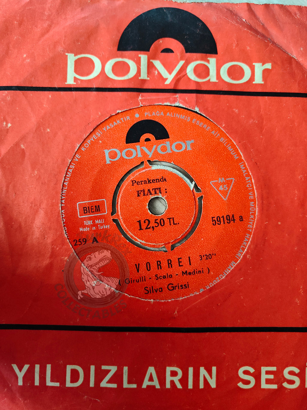 Silva Grissi – Vorrei 7" Turkish Pressing Vinyl Turkey Edition