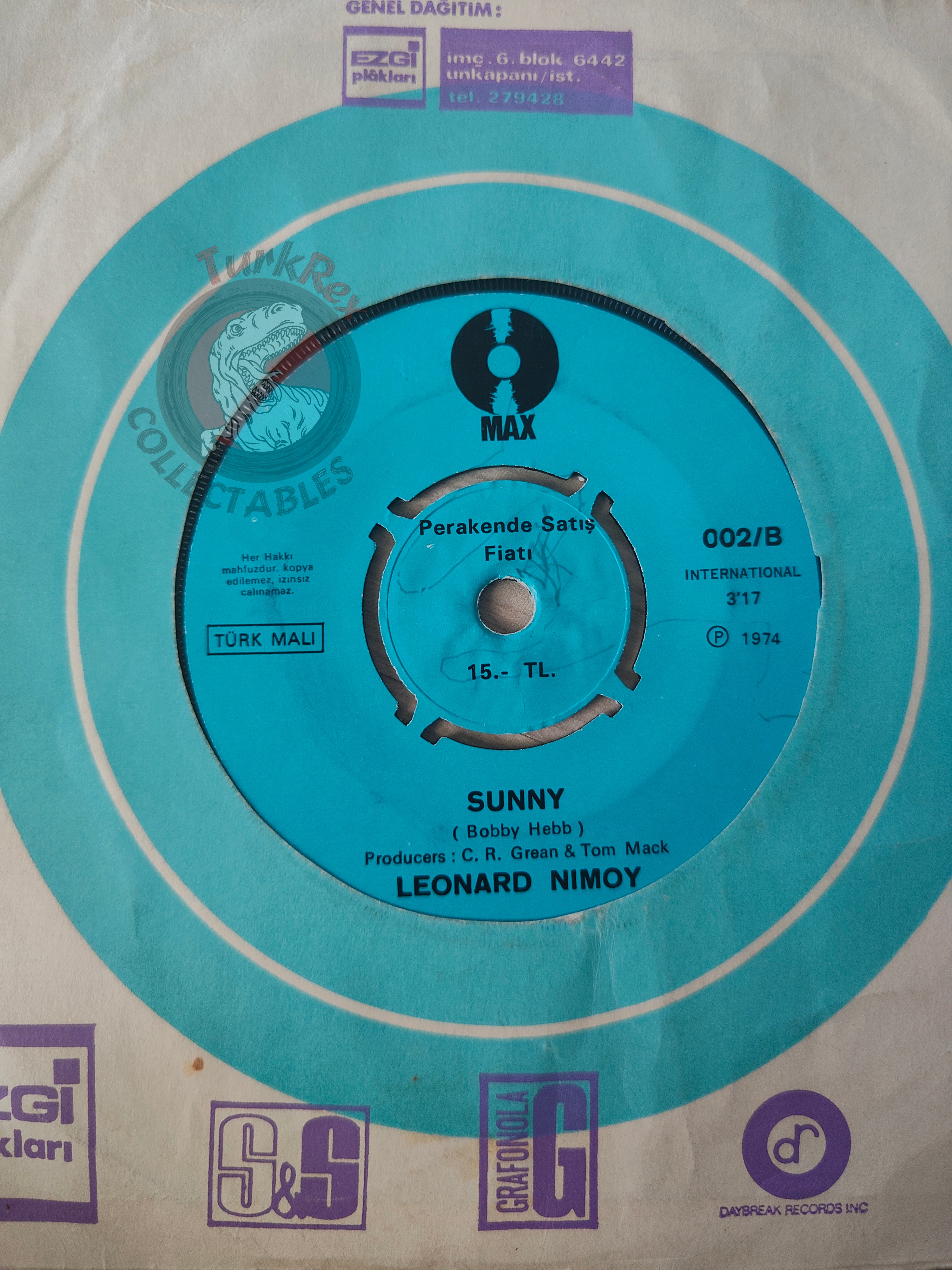 Leonard Nimoy – If I Had A Hammer 7" Turkish Pressing Vinyl Turkey Edition