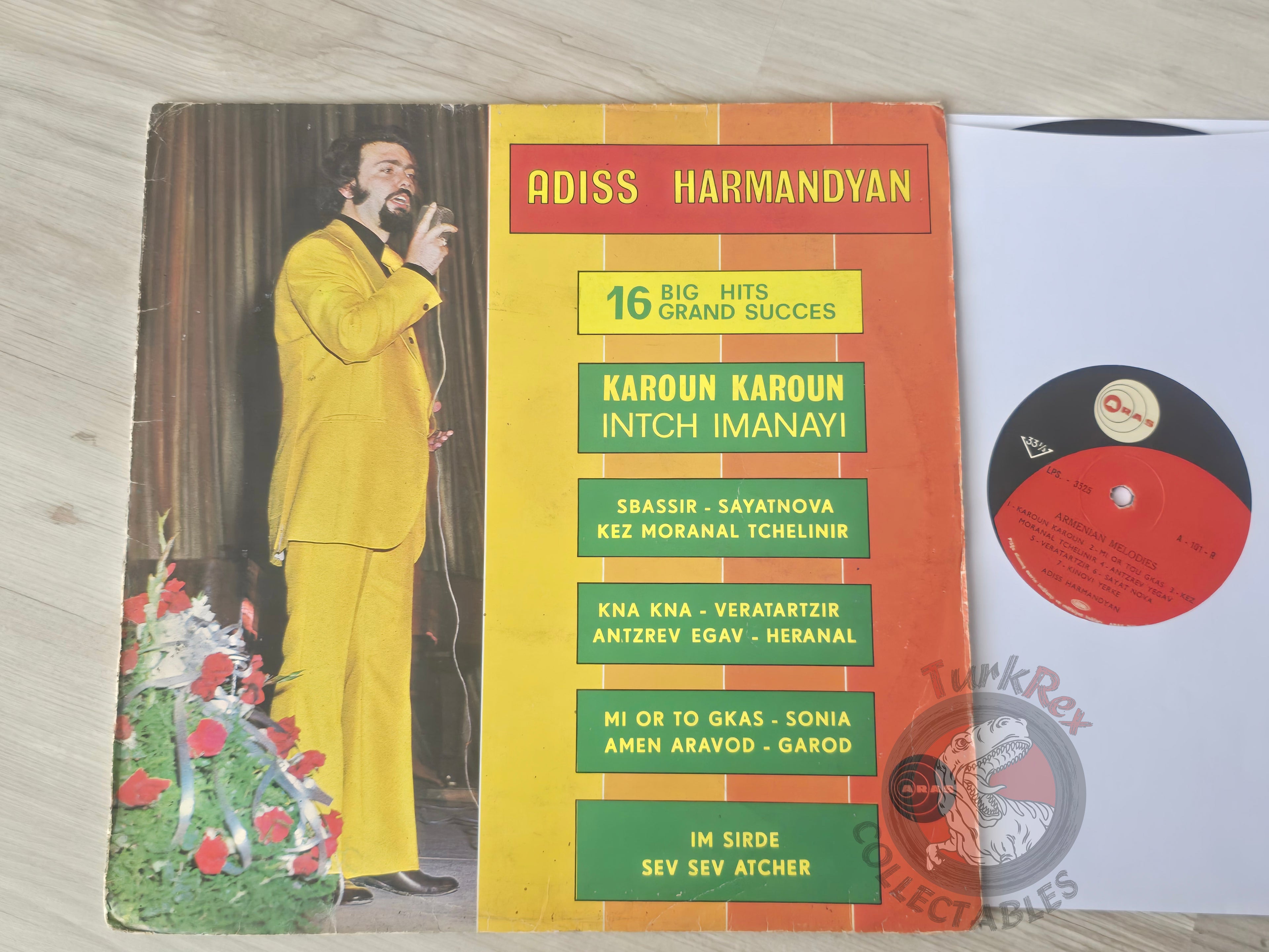Adiss Harmandyan - 16 Big Hits Turkish Pressing Vinyl Turkey Edition