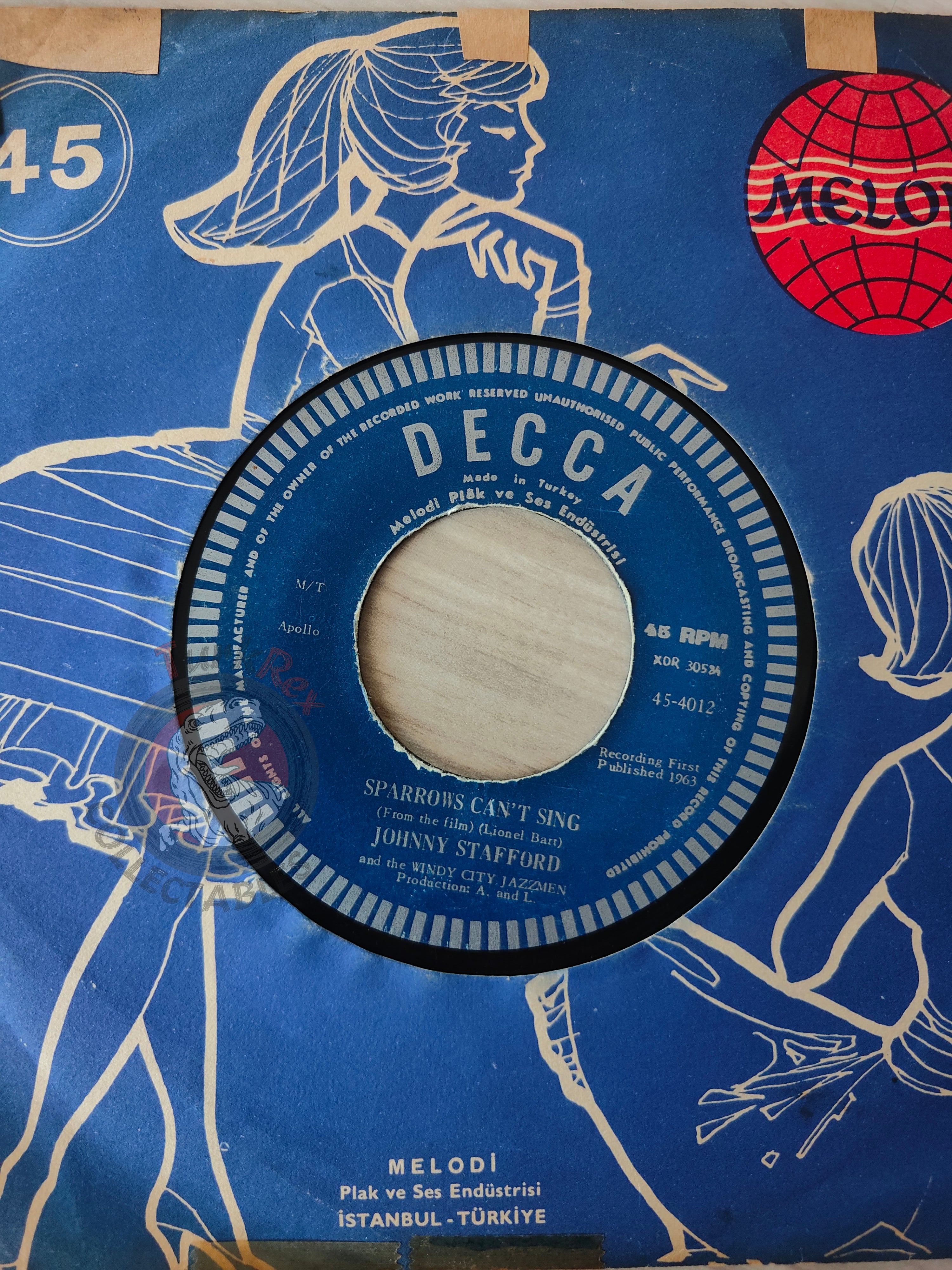 Johnny Stafford And The Windy City Jazzmen – Sparrows Can't Sing 7" Turkish Pressing Vinyl Turkey Edition
