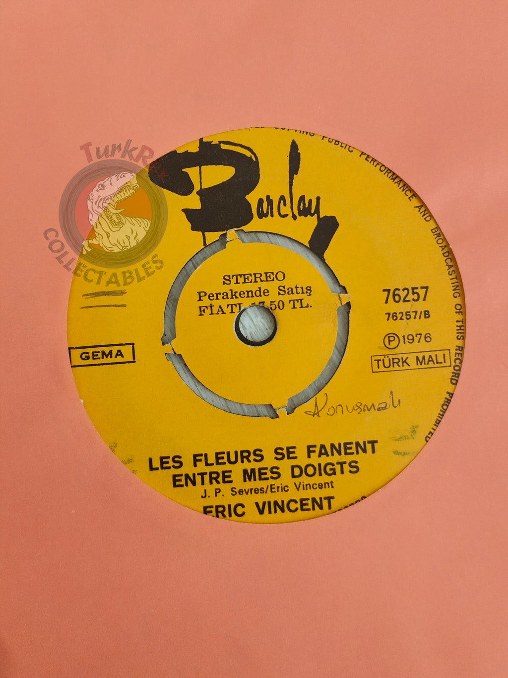 Eric Vincent – Un Pays Quelque Part... 7" Turkish Pressing Vinyl Turkey Edition