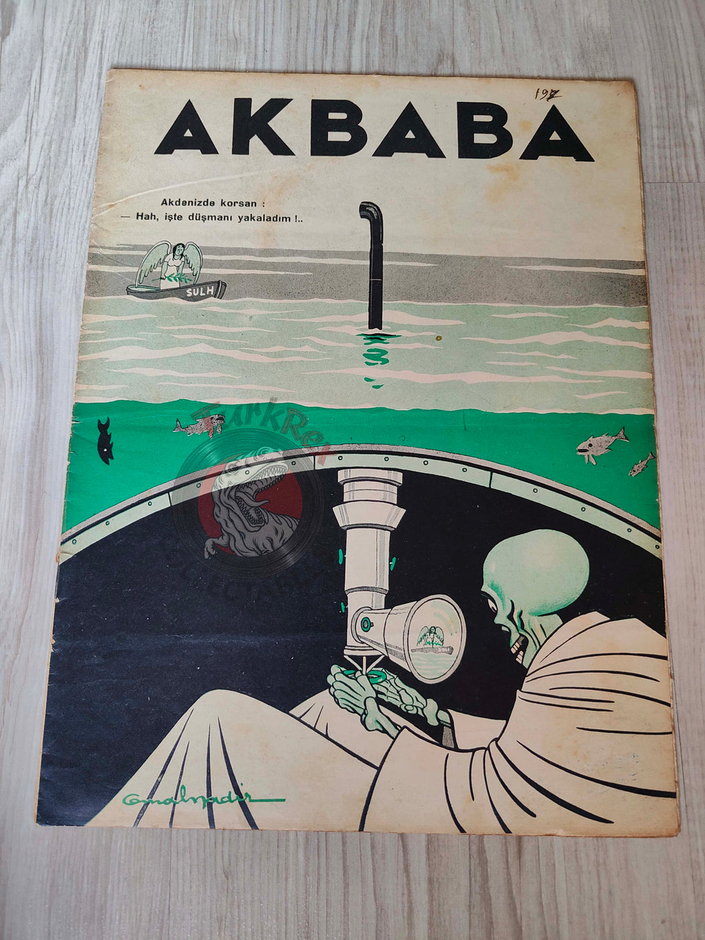 Akbaba 1937 Humor Magazine Turkish Turkey Pirate in the Mediterranean War WW2 era Westinghouse Bayer