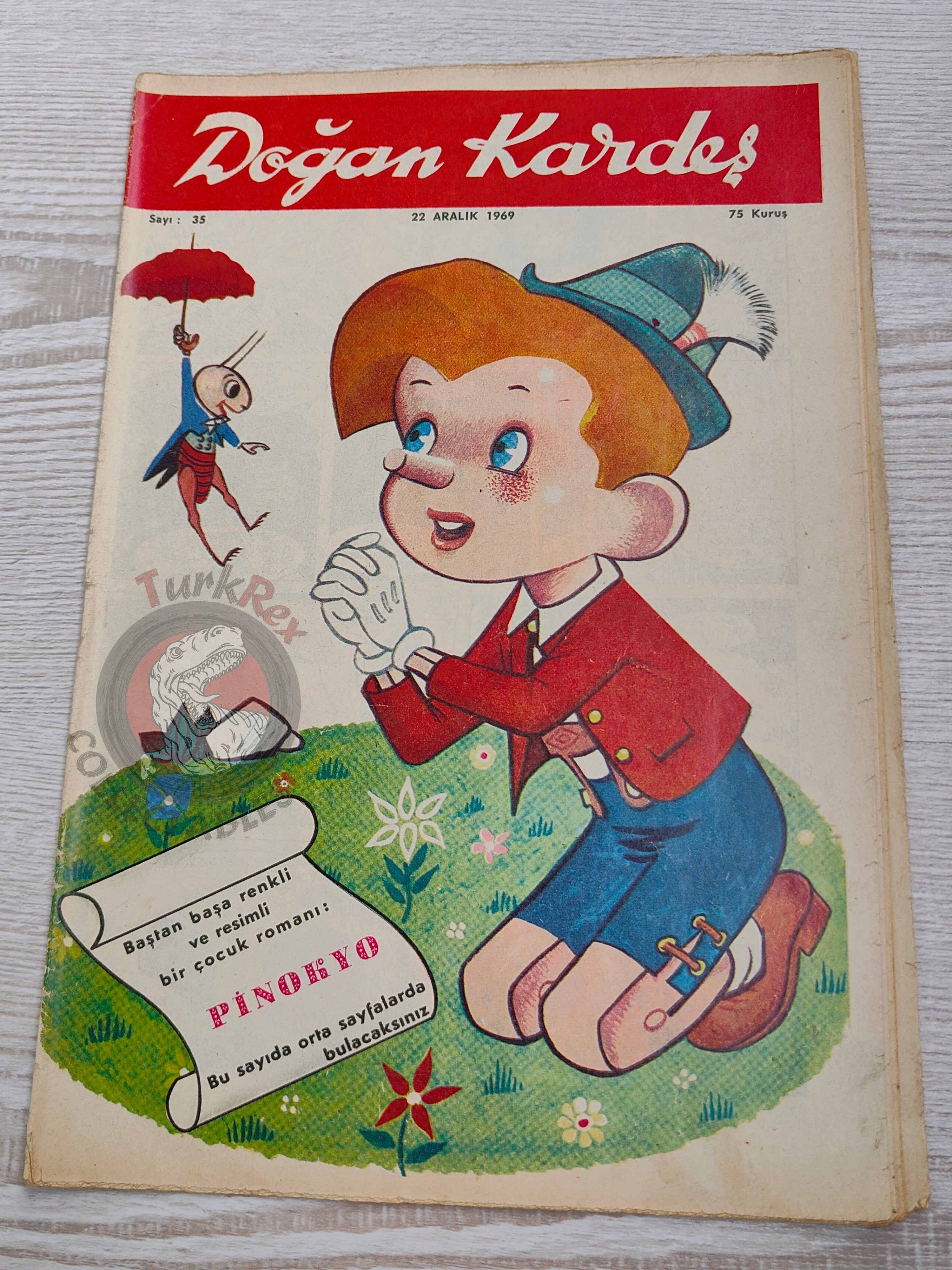 Doğan Kardeş 1969 Magazine #35 Turkish Comic Turkey Pinocchio, Captain Scarlet, Lady Penelope