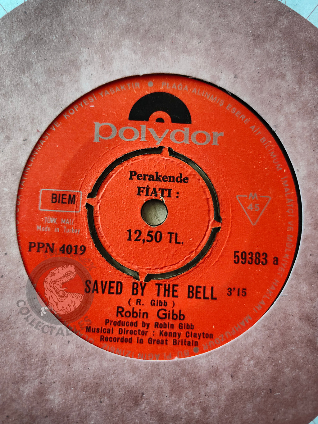 Robin Gibb – Saved By The Bell 7" Turkish Pressing Vinyl Turkey Edition