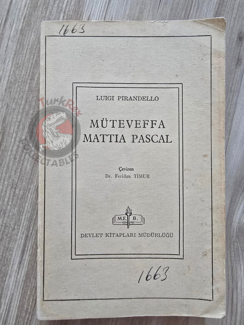 Luigi Pirandello – Il Fu Mattia Pascal 1967 1st Turkish Book Turkey