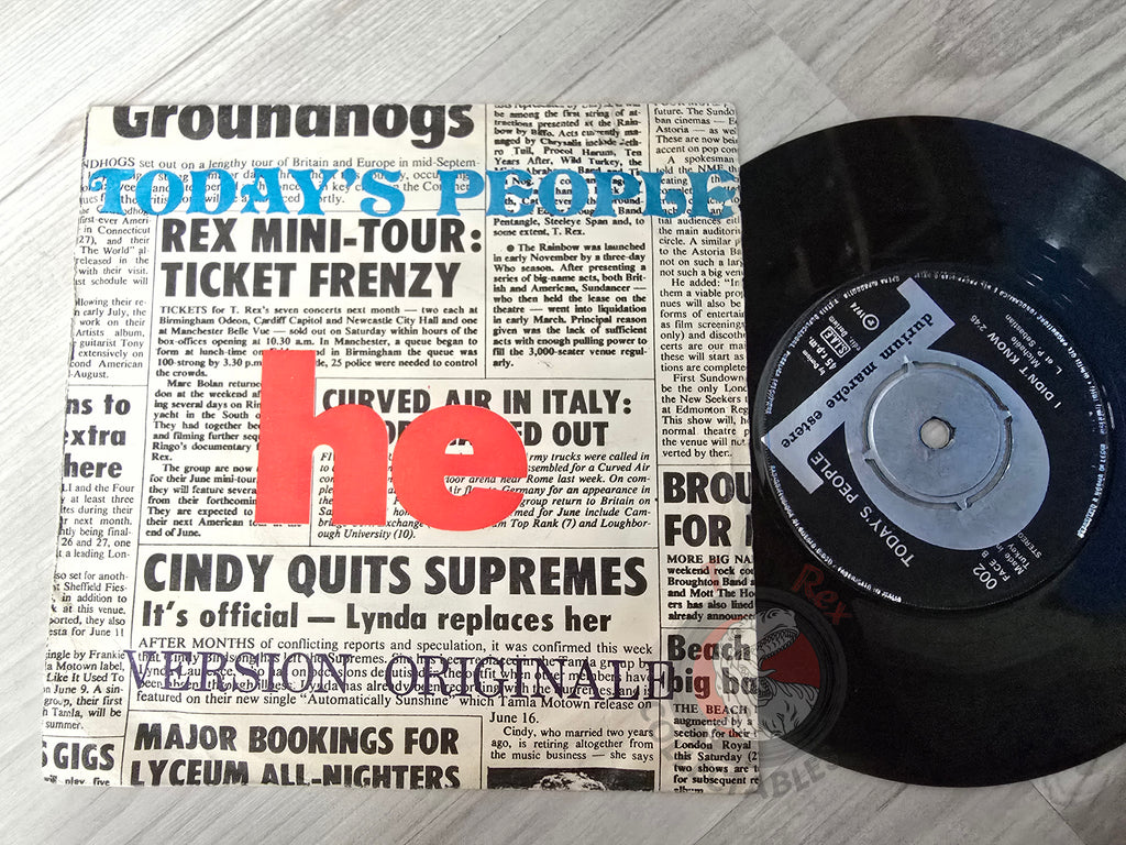 Today's People – He / I Didn't Know 7" Turkish Pressing Vinyl Turkey Edition