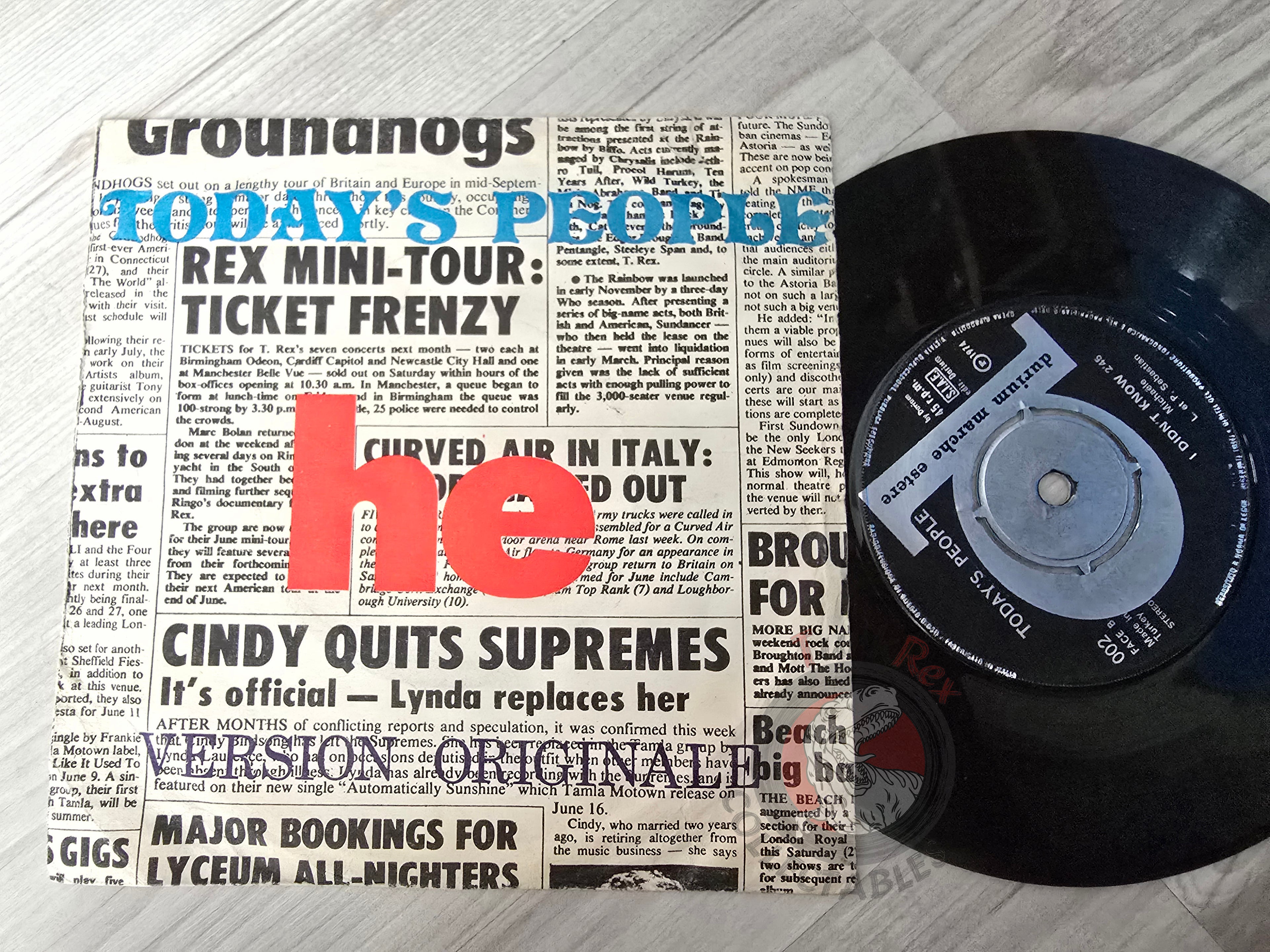 Today's People – He / I Didn't Know 7" Turkish Pressing Vinyl Turkey Edition