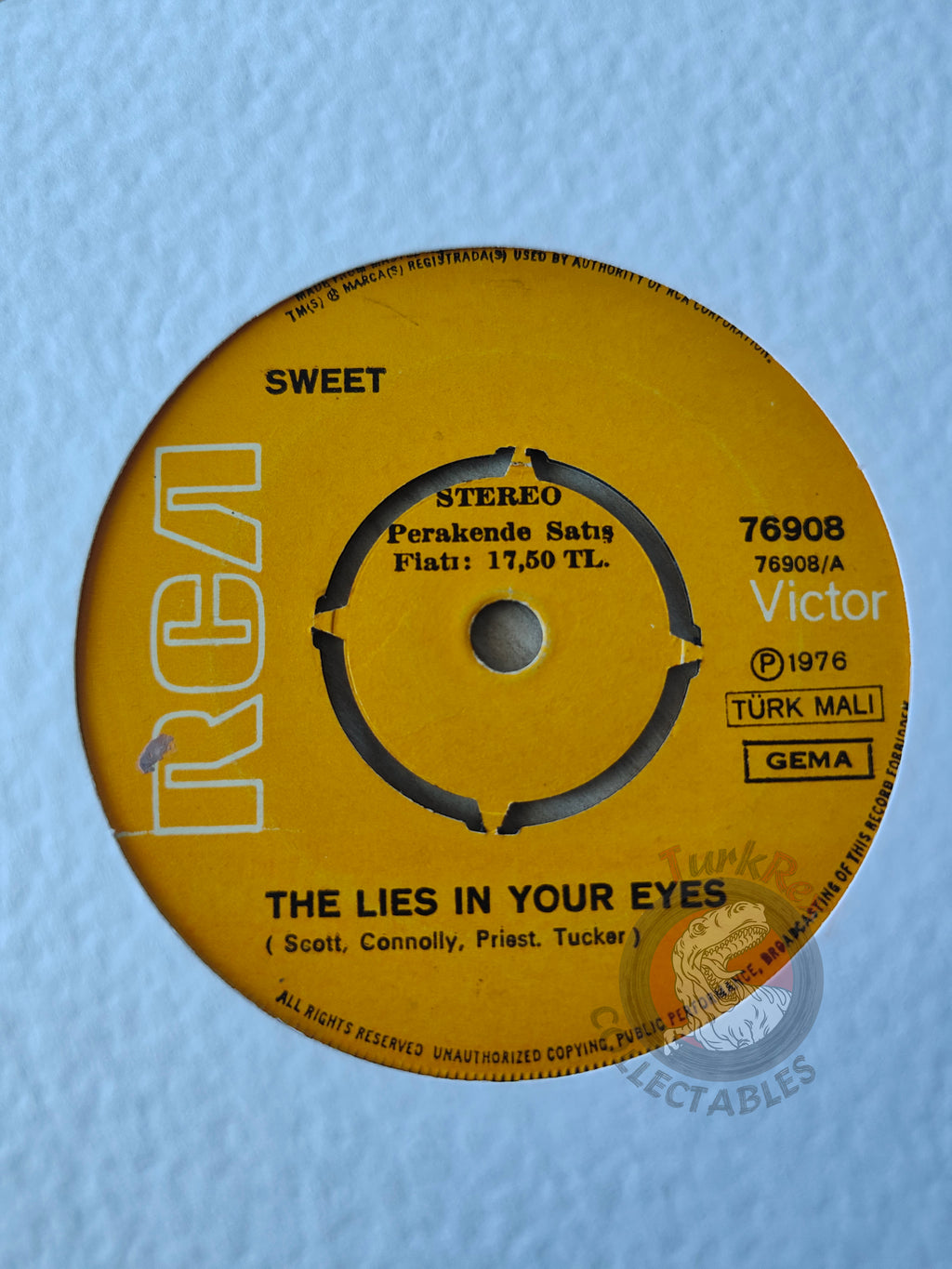The Sweet – The Lies In Your Eyes 7" Turkish Pressing Vinyl Turkey Edition