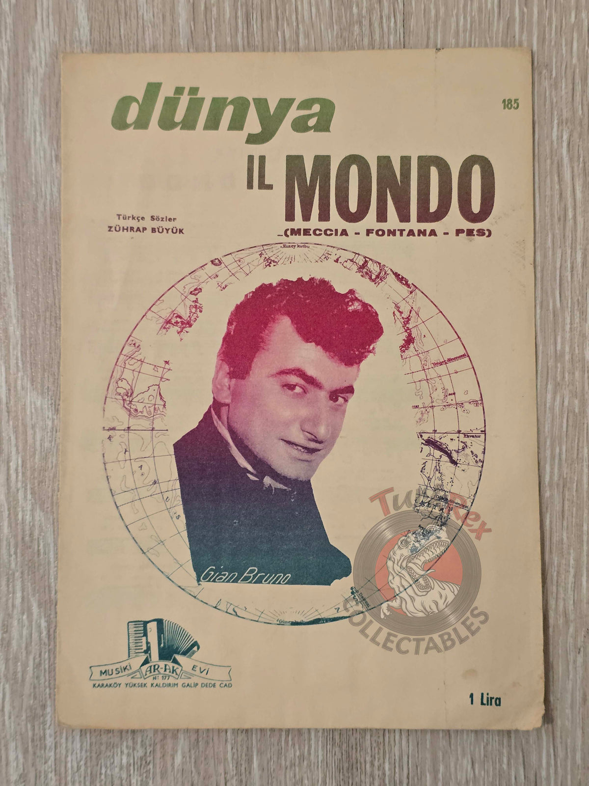 Gian Bruno – Il Mondo Turkish Vintage Musical Notes Sheet Turkey