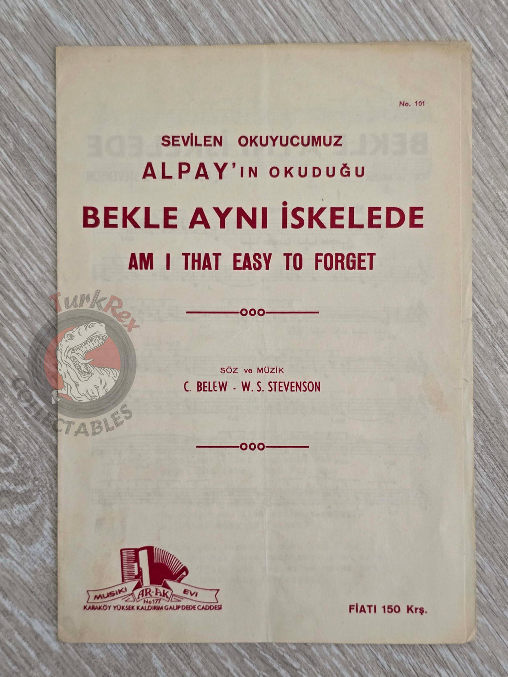 Engelbert Humperdinck & Alpay – Am I That Easy to Forget Turkish Vintage Musical Notes Sheet Turkey