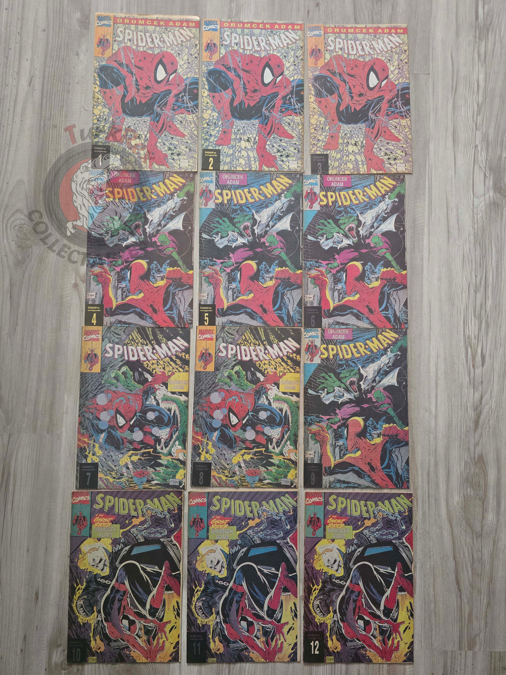 Spider-Man Complete Set 12 issues 1990s Turkish Comic Turkey  Todd McFarlane #1 to #7