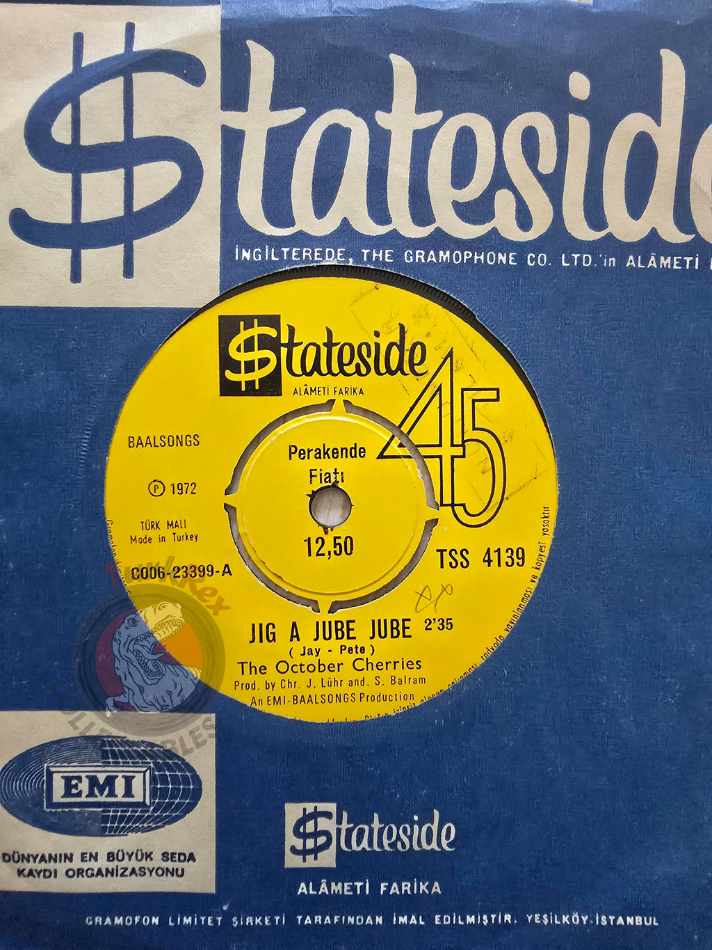 The October Cherries – Jig A Jube Jube 7" Turkish Pressing Vinyl Turkey Edition