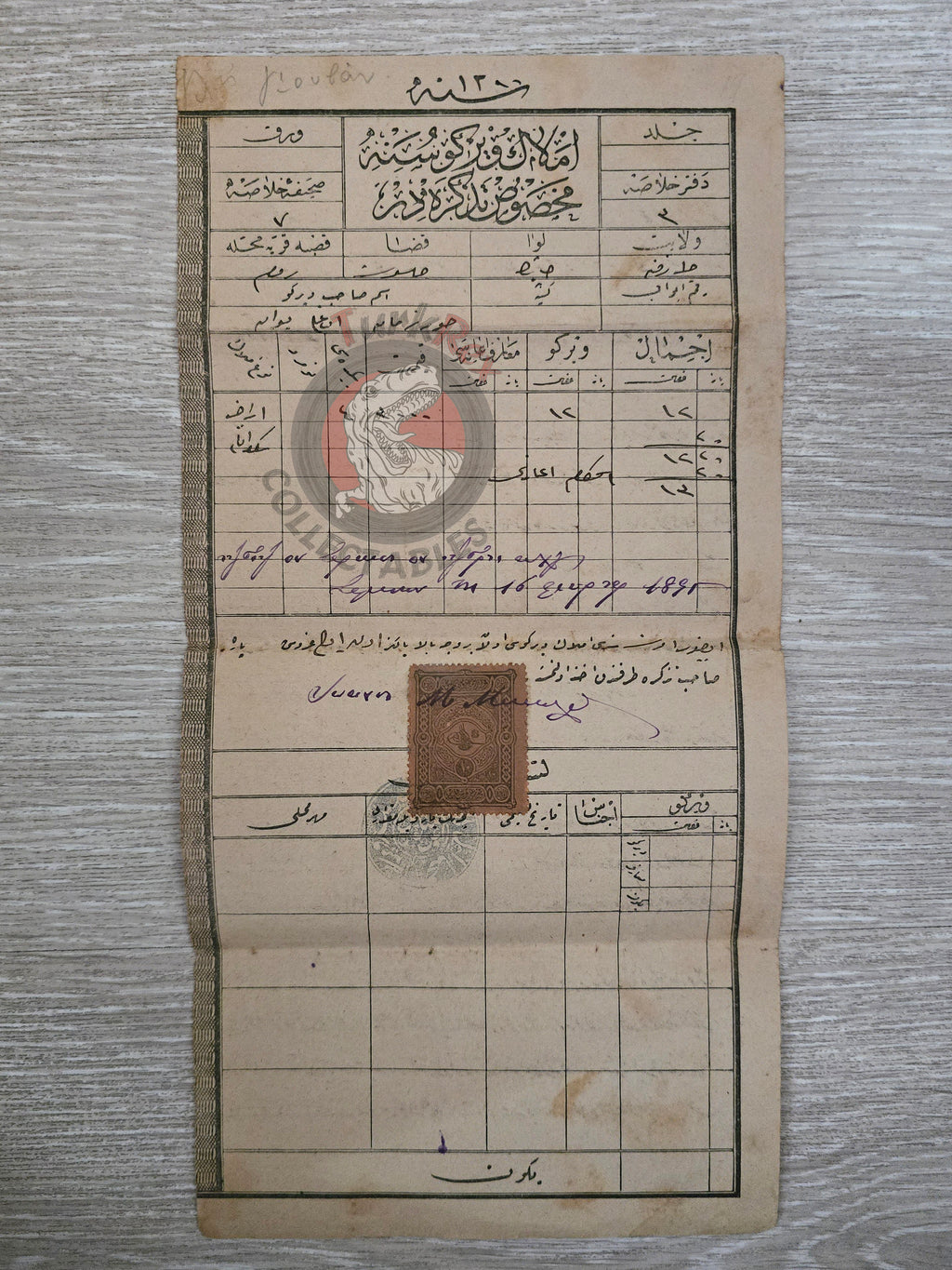 Ottoman Real Estate Tax Document 1895 Samsun Rum Quarter Greek Citizen Yuvan 2