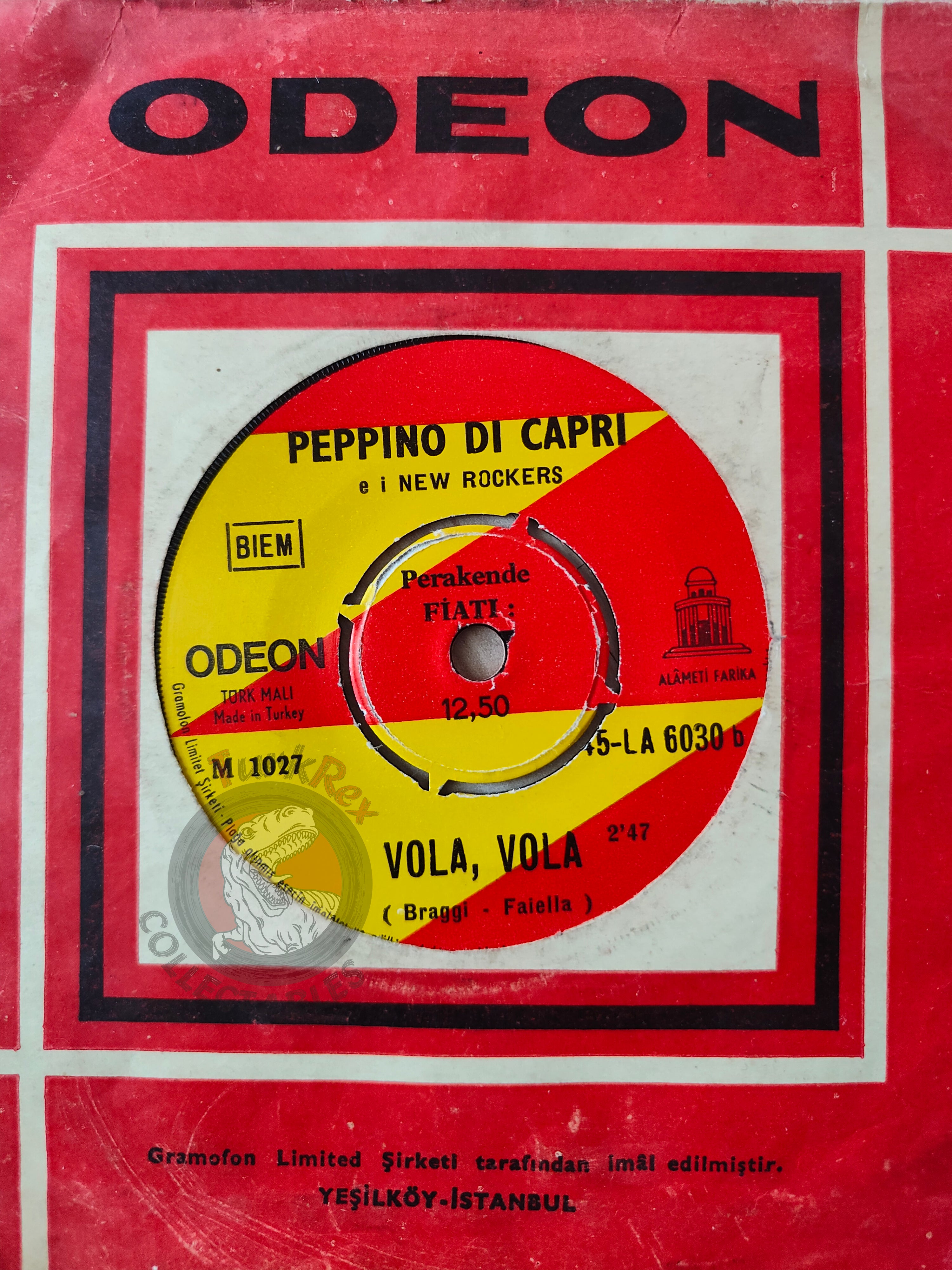 Peppino Di Capri & I New Rockers – Tu... / Vola Vola 7" Turkish Pressing Vinyl Turkey Edition