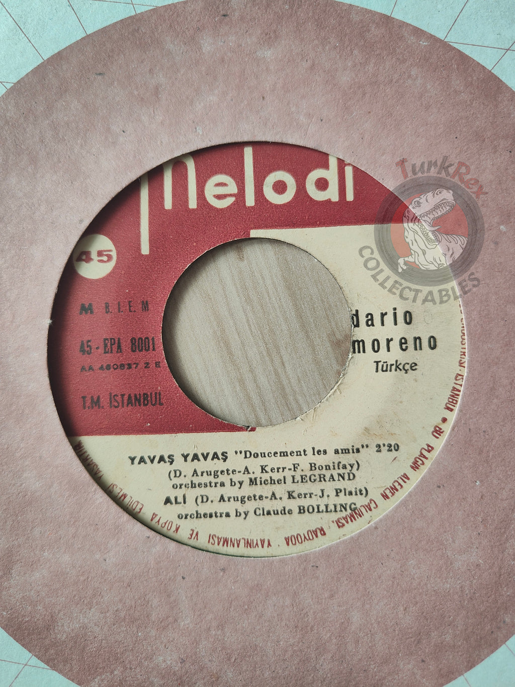 Dario Moreno – Canım İzmir 7" Turkish Pressing Vinyl Turkey Edition