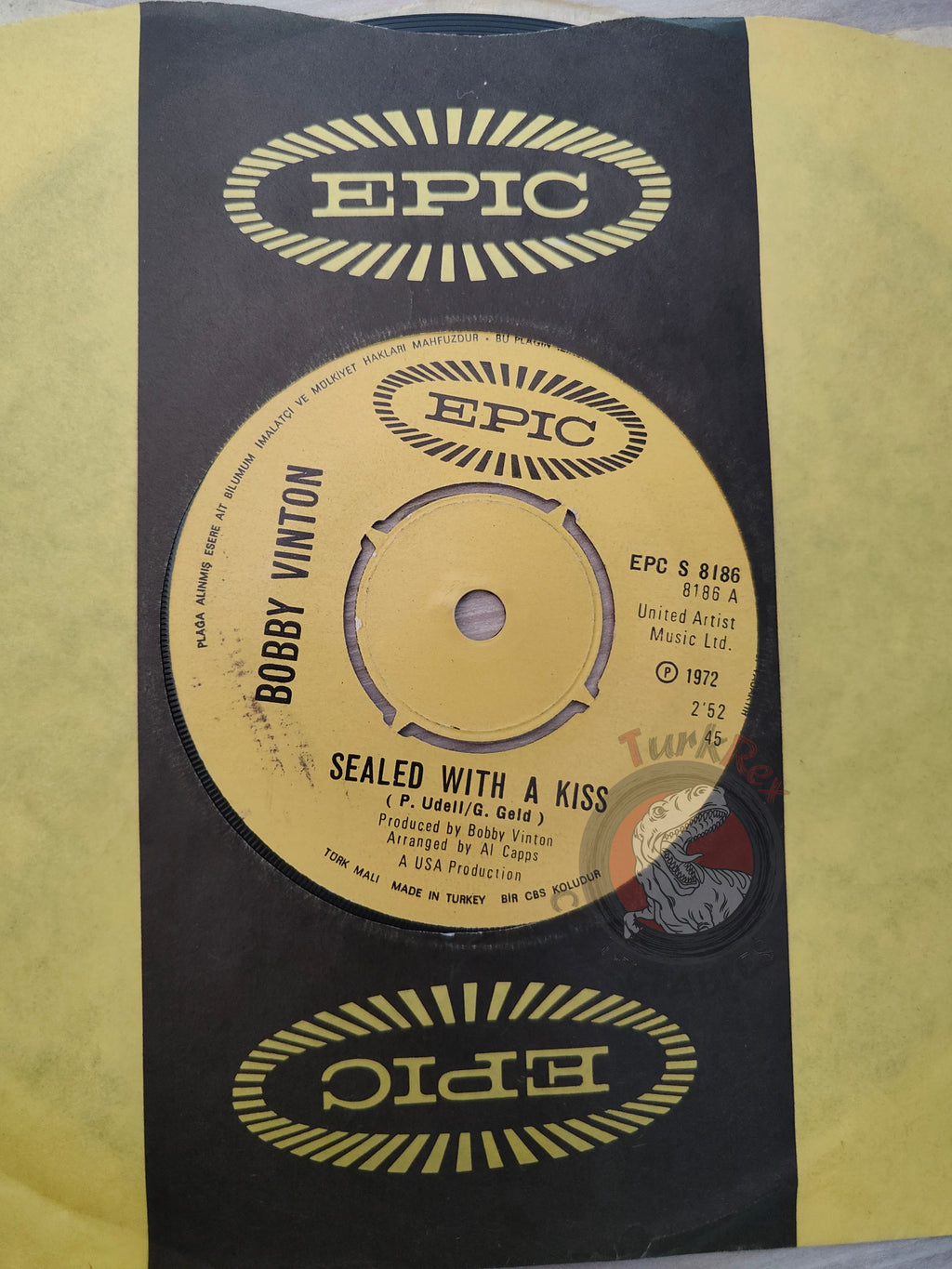 Bobby Vinton – Sealed With A Kiss 7" Promo Turkish Pressing Vinyl Turkey Edition
