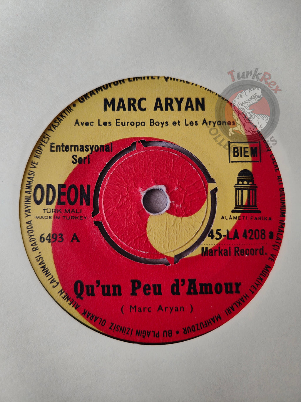 Marc Aryan – Qu'Un Peu D'Amour 7" Turkish Pressing Vinyl Turkey Edition