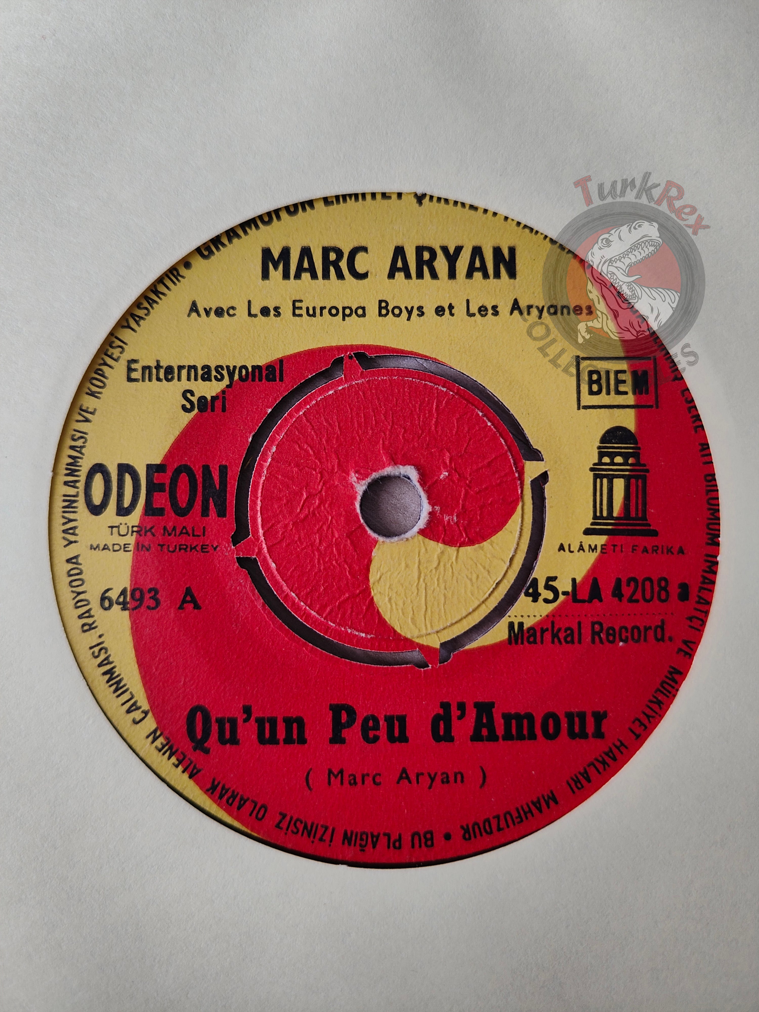 Marc Aryan – Qu'Un Peu D'Amour 7" Turkish Pressing Vinyl Turkey Edition