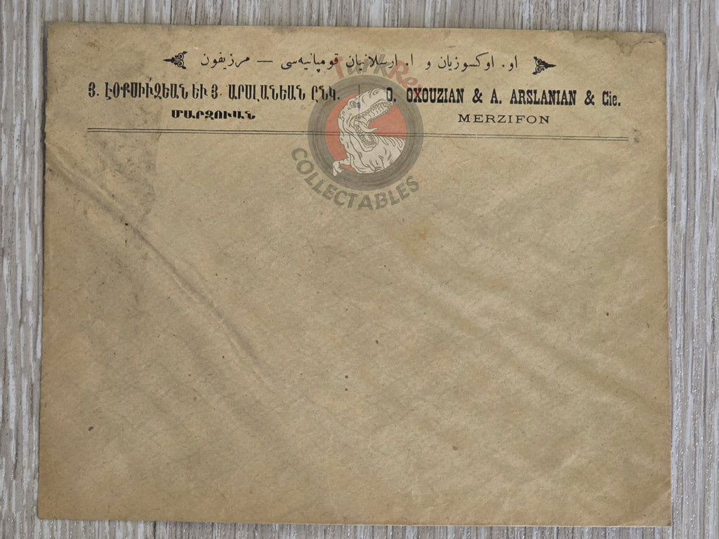 Ottoman Armenian Company Envelope O. Öksüzyan & A. Arslanyan Merzifon Armenia