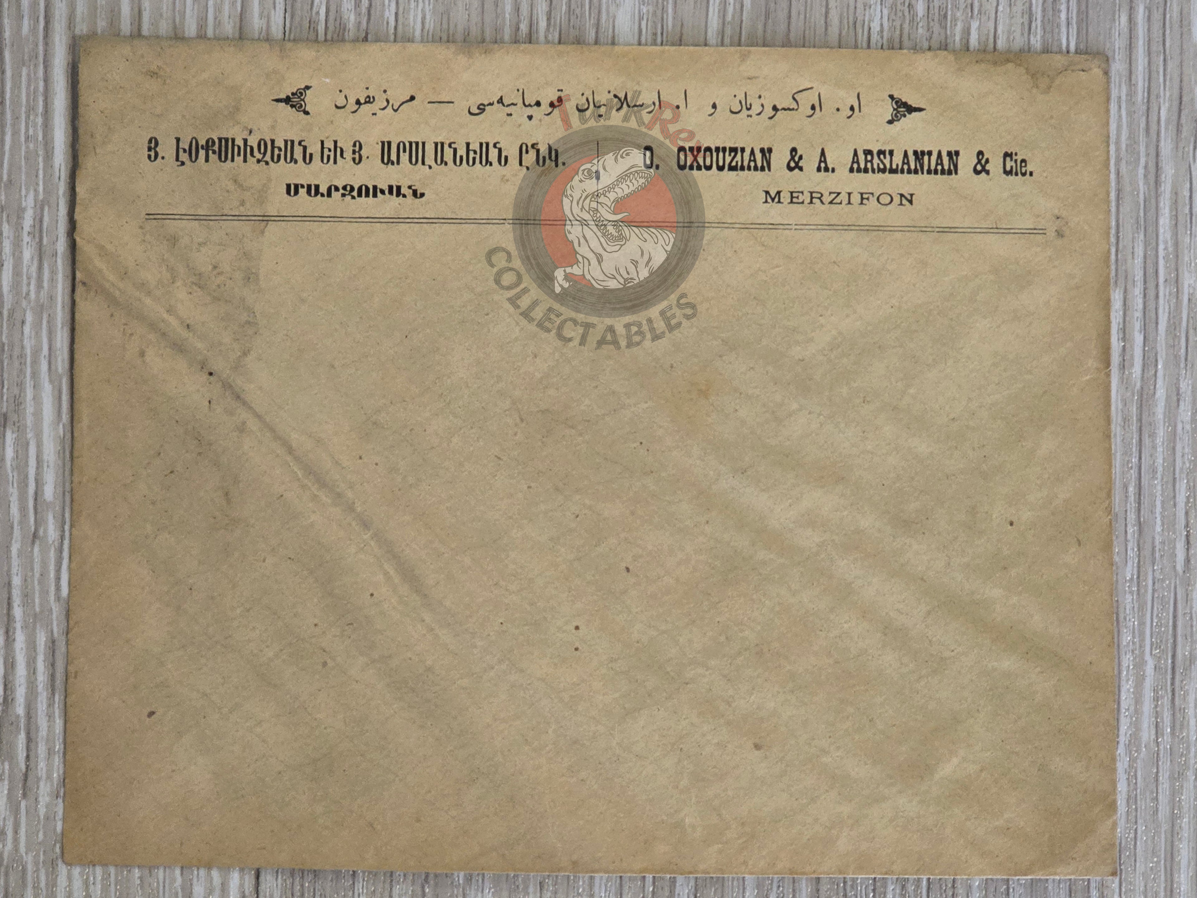 Ottoman Armenian Company Envelope O. Öksüzyan & A. Arslanyan Merzifon Armenia