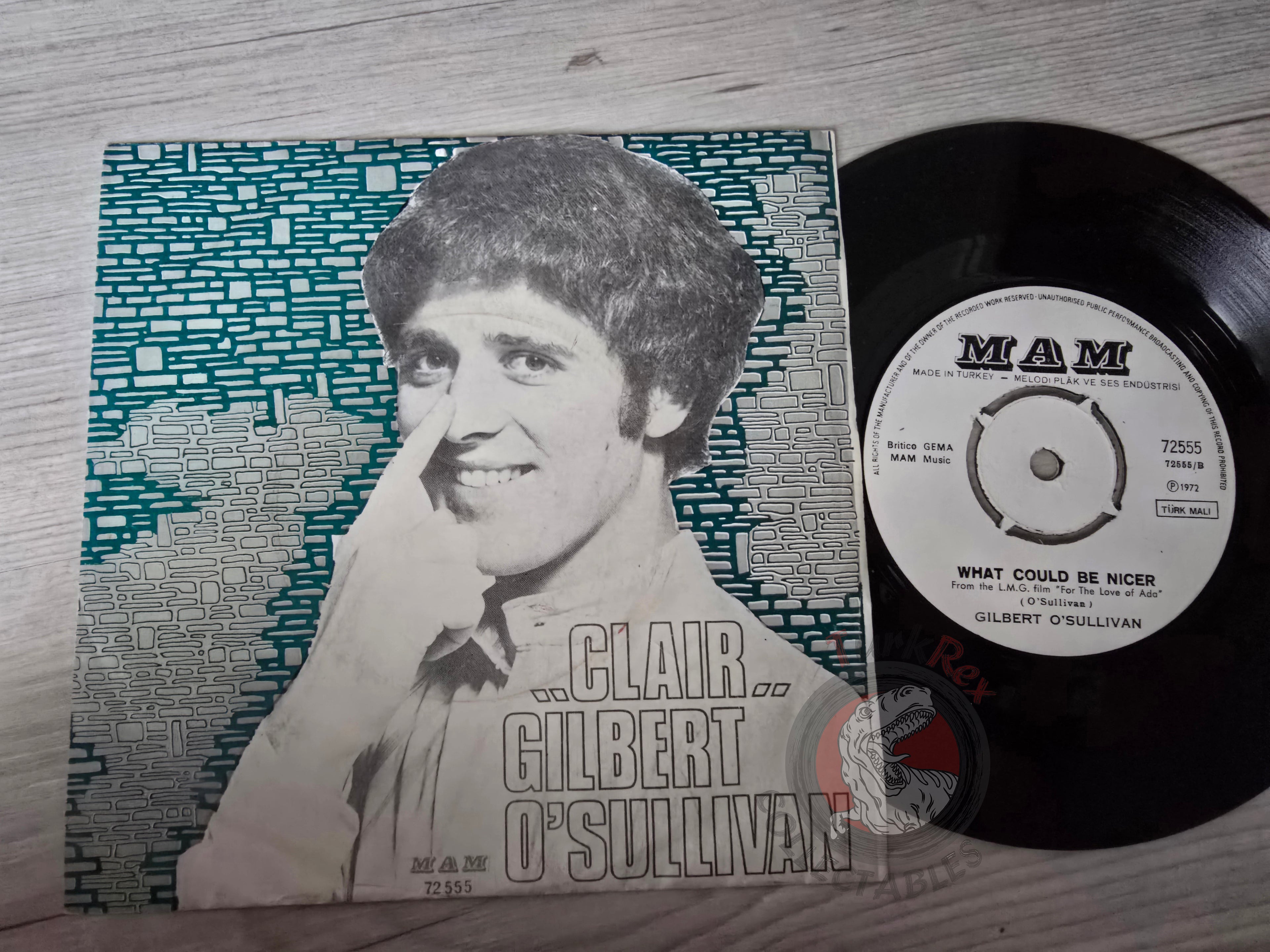 Gilbert O'Sullivan – Clair 7" Turkish Pressing Vinyl Turkey Edition Promo