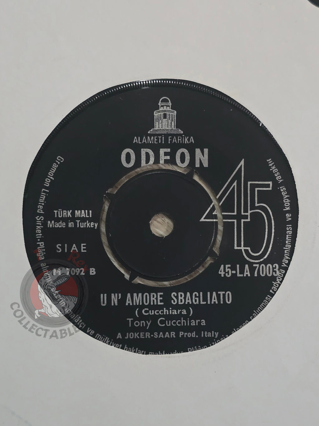 Tony Cucchiara – Vola Cuore Mio  7" Turkish Pressing Vinyl Turkey Edition
