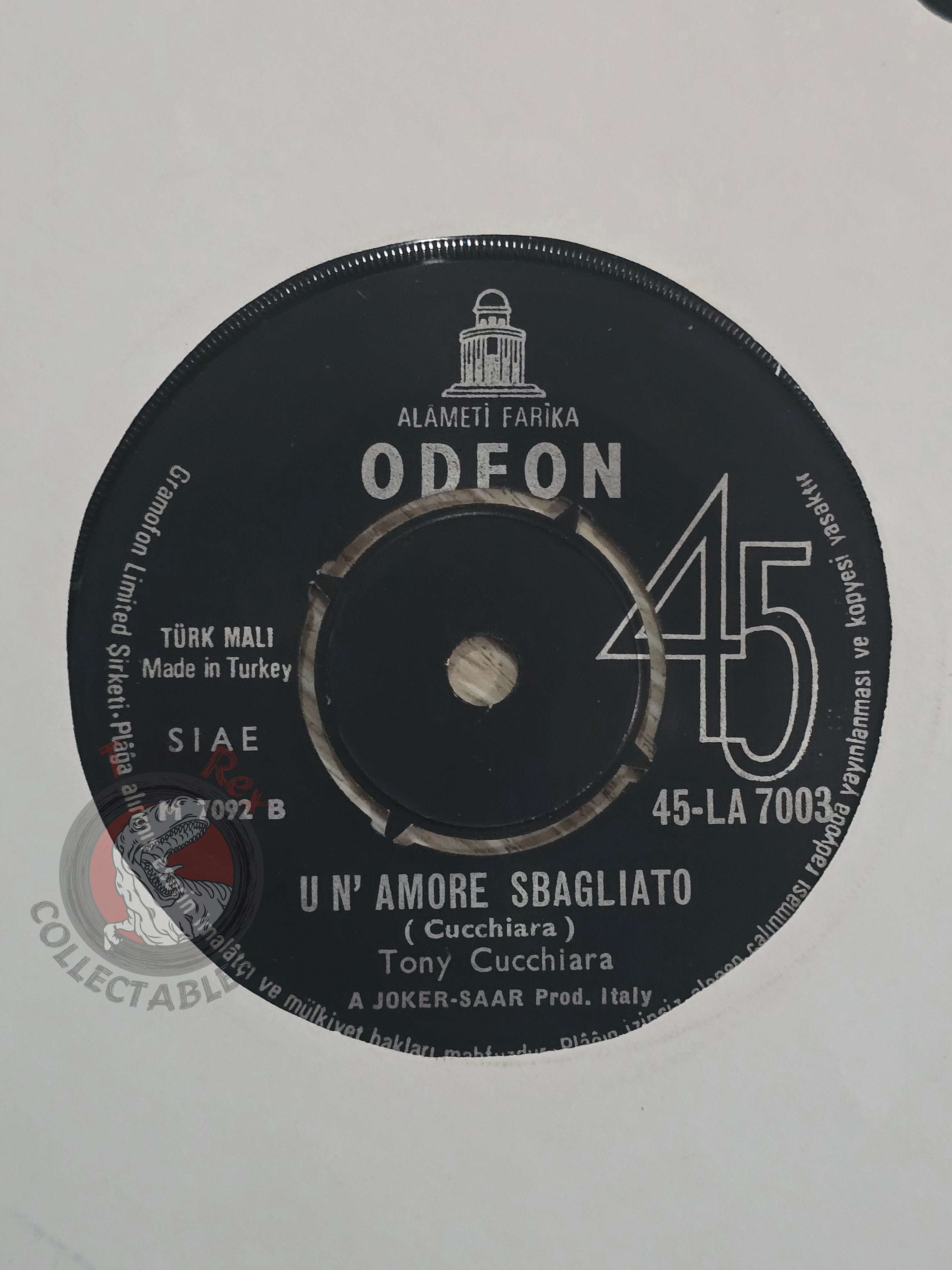 Tony Cucchiara – Vola Cuore Mio  7" Turkish Pressing Vinyl Turkey Edition