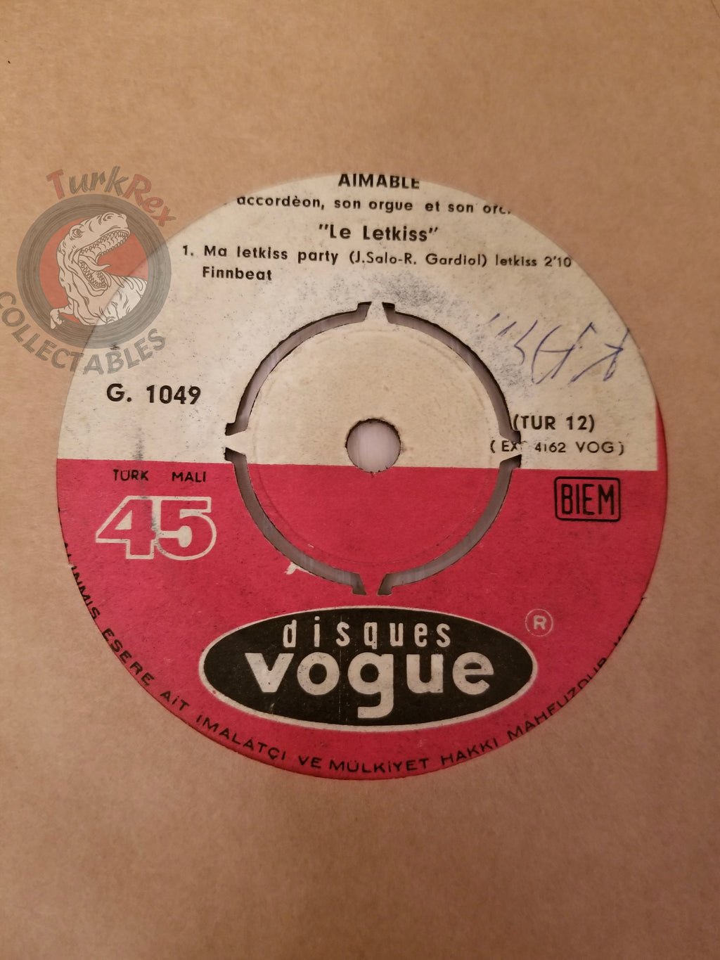 Aimable Son Accordéon Son Orgue Et Son Orchestre – Le Letkiss 7" Turkish Pressing Vinyl Turkey Edition