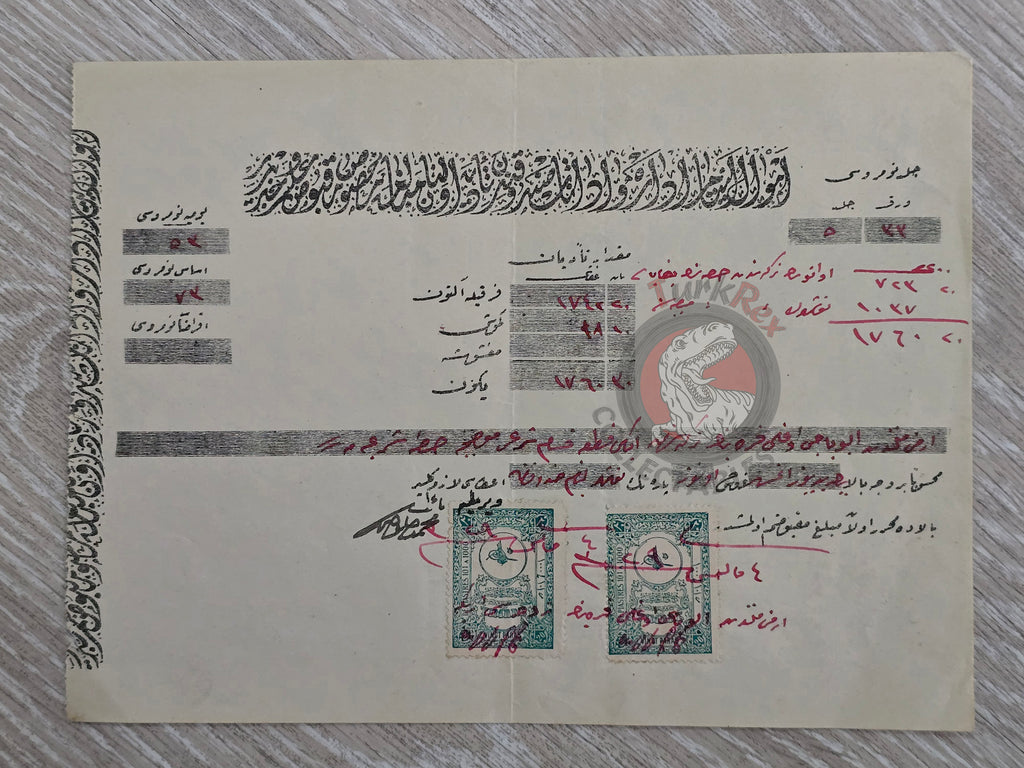 Inheritance Payment to an Armenian Widow 1913 Nevşehir Receipt Armenia