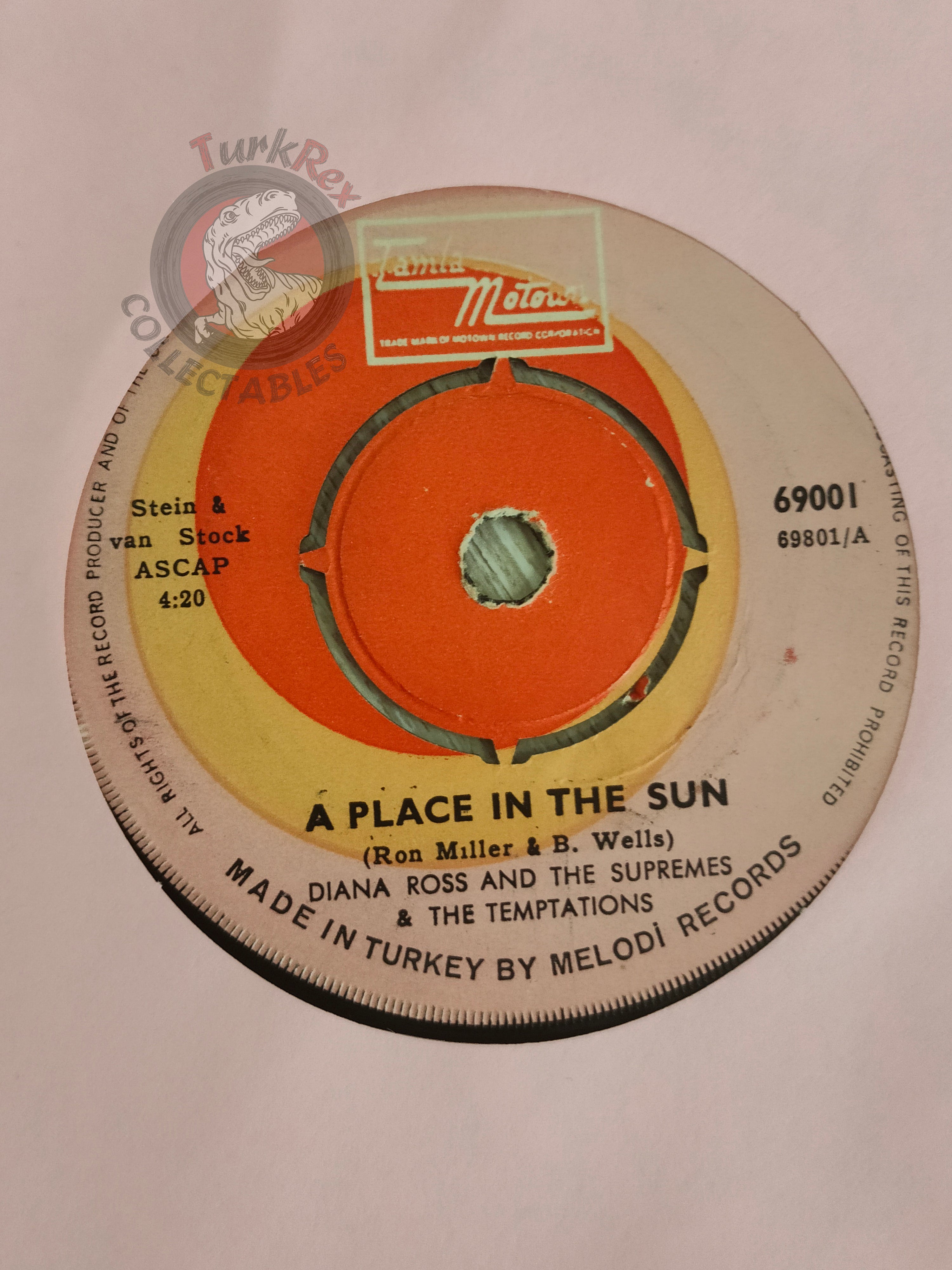 Diana Ross And The Supremes & The Temptations – A Place In The Sun 7" Turkish Pressing Vinyl Turkey Edition
