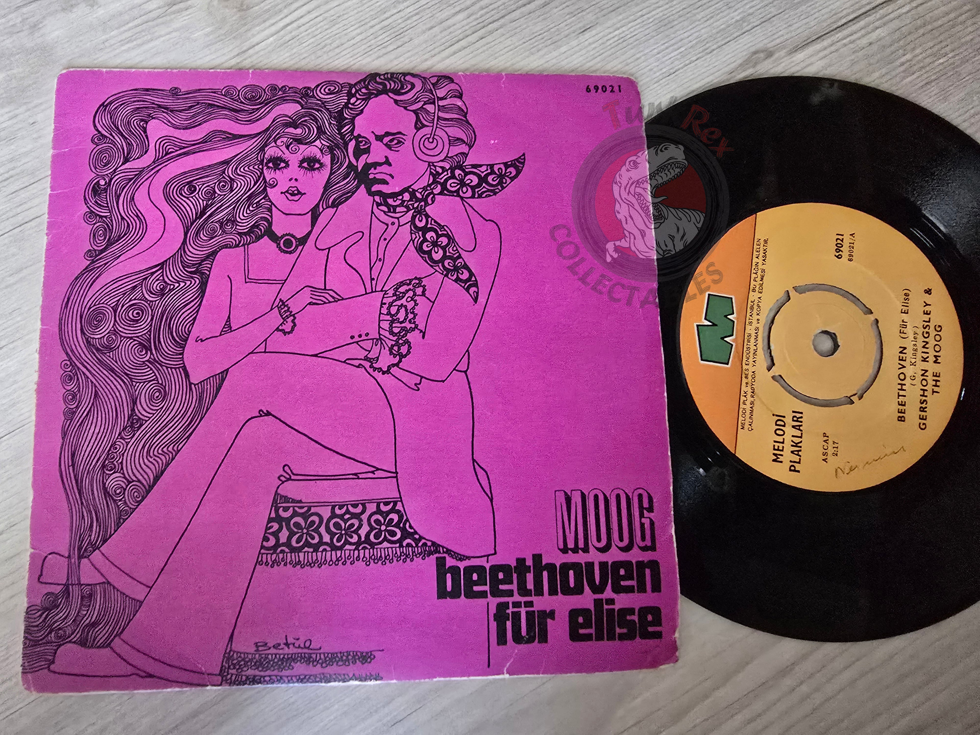Gershon Kingsley & The Moog – Beethoven / Hey Hey 7" Turkish Pressing Vinyl Turkey Edition
