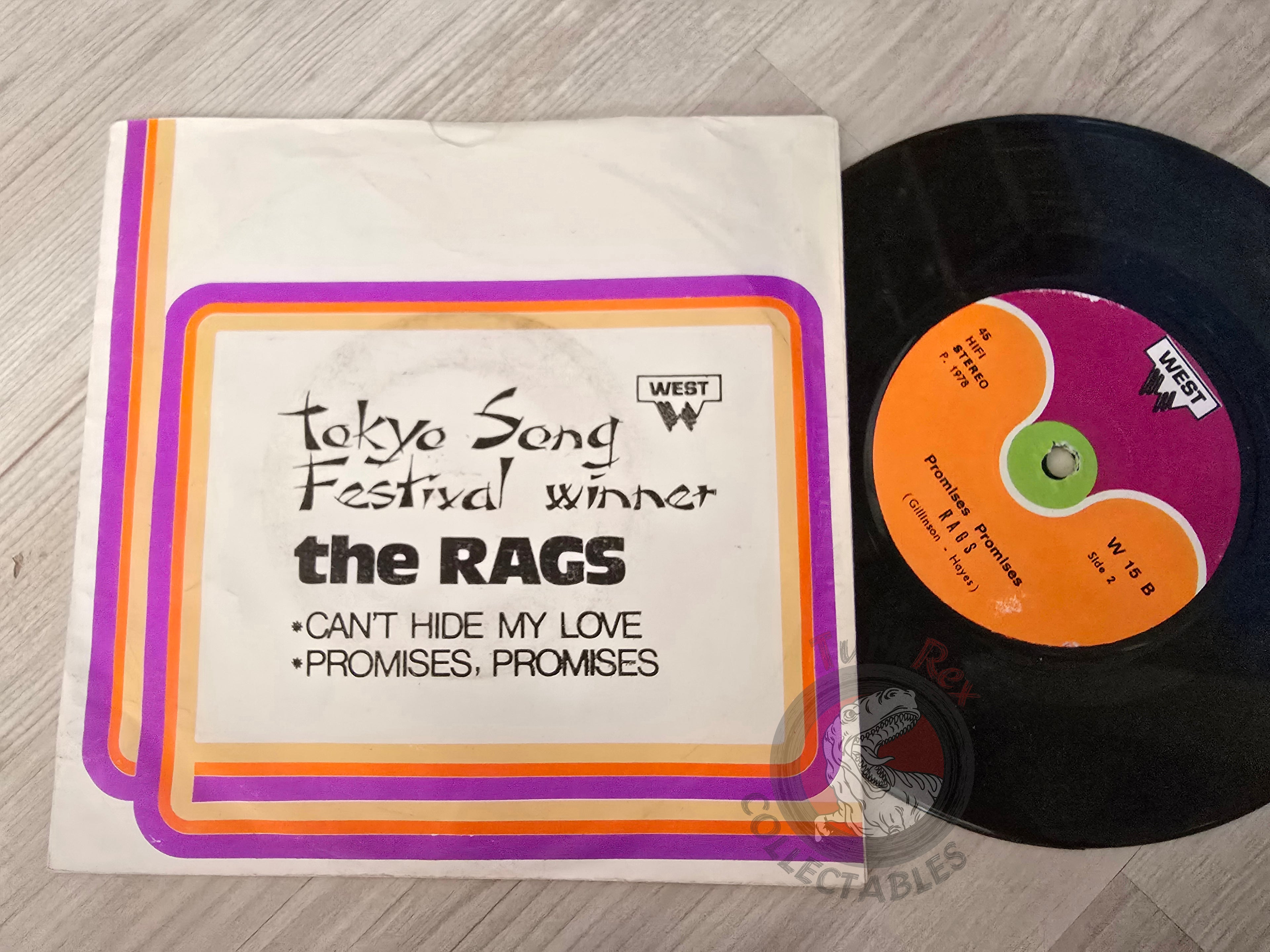The Rags – Can't Hide My Love 7" Turkish Pressing Vinyl Turkey Edition