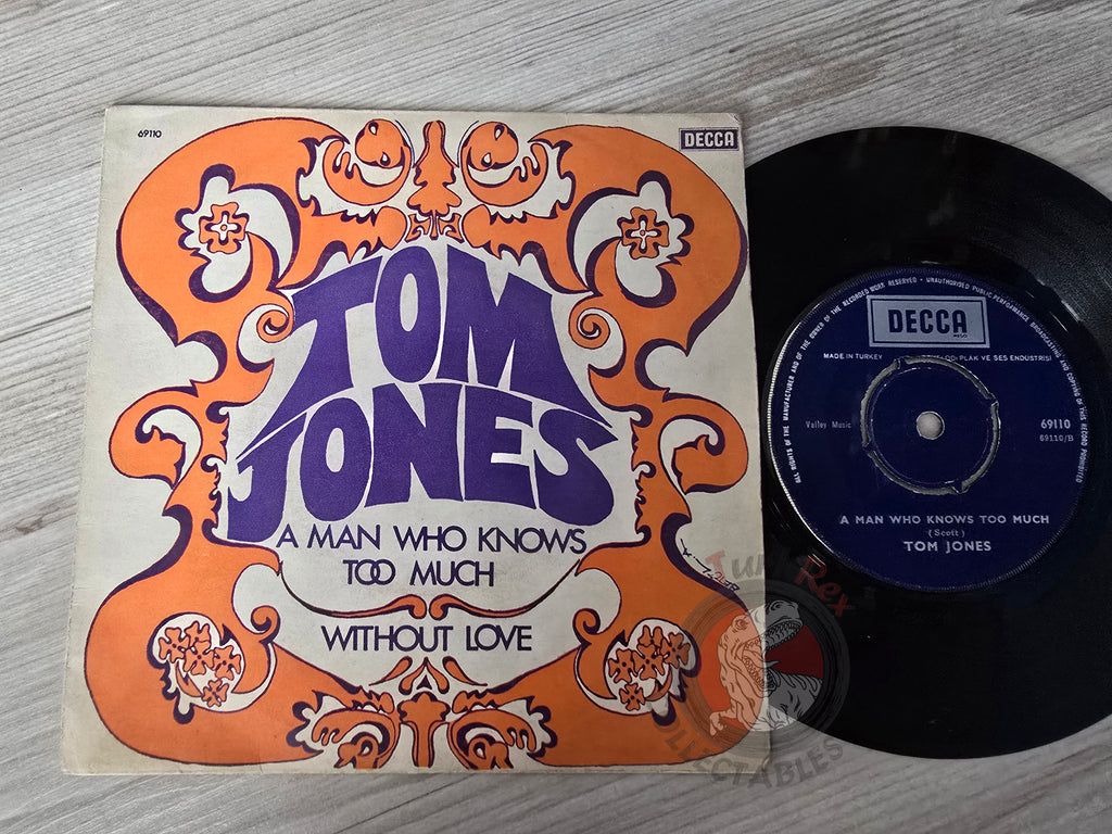 Tom Jones – Without Love 7" Turkish Pressing Vinyl Turkey Edition