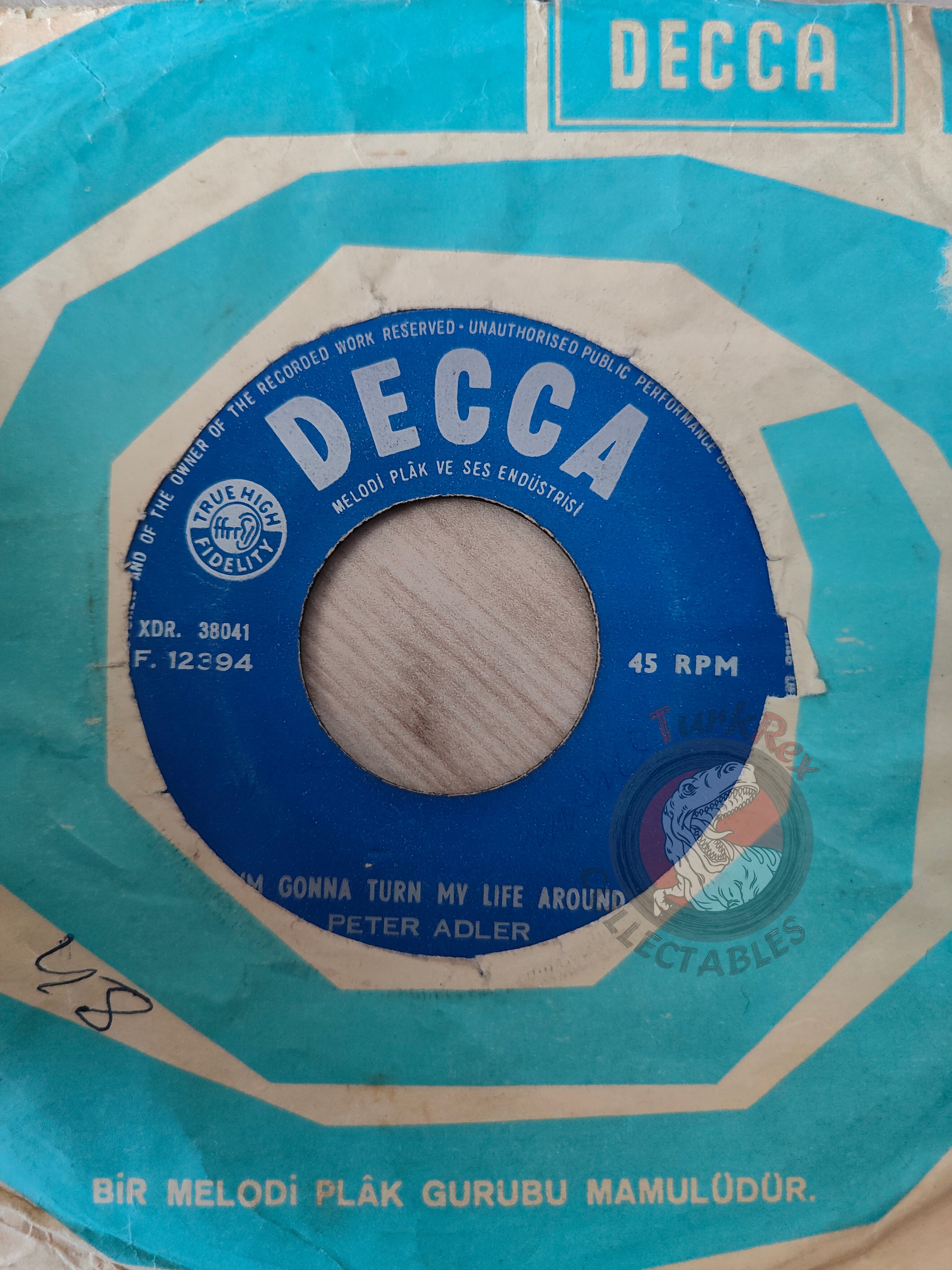 Peter Adler – I'm Gonna Turn My Life Around 7" Turkish Pressing Vinyl Turkey Edition