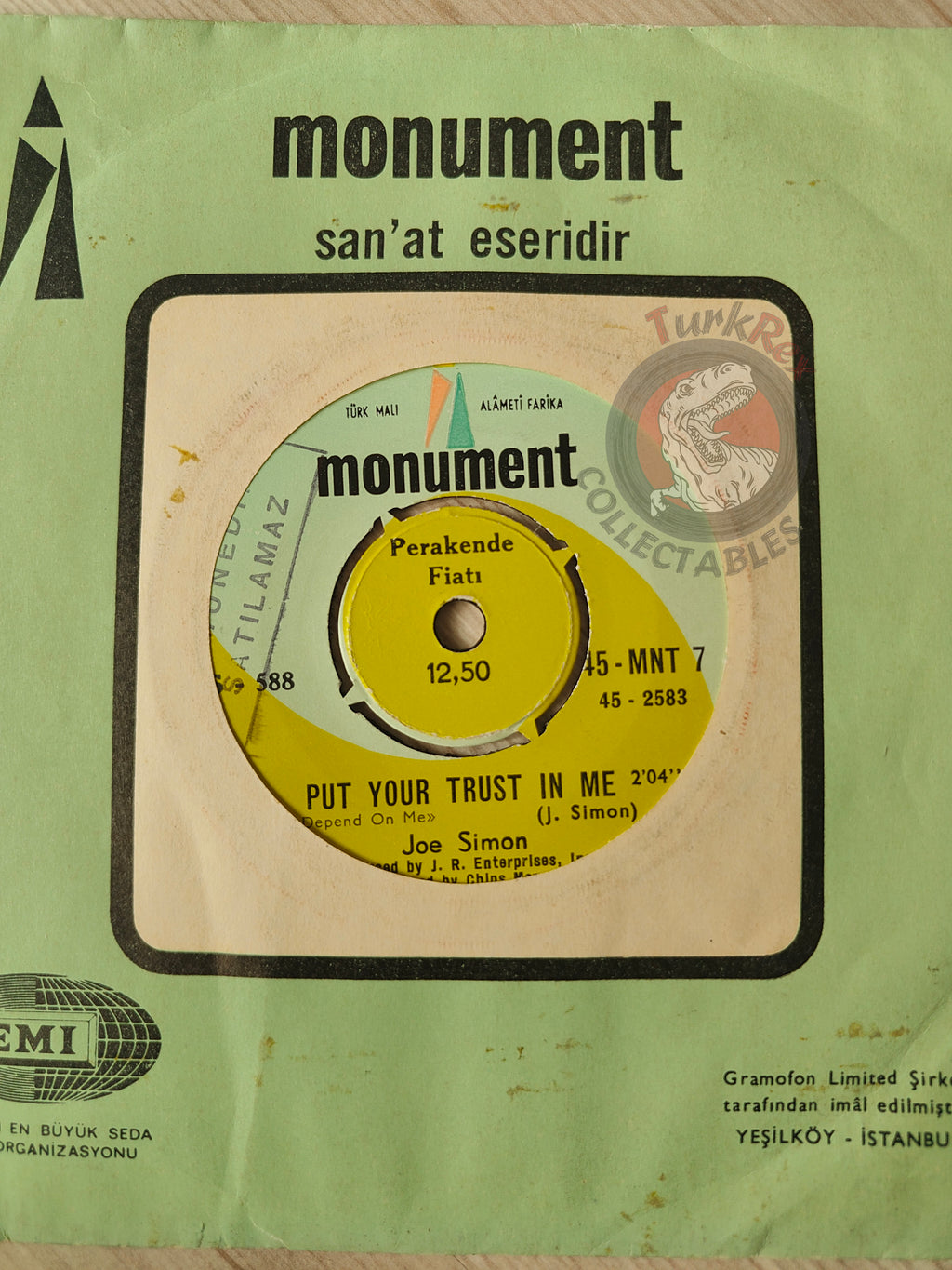 Joe Simon – Put Your Trust In Me 7" Turkish Promo Pressing Vinyl Turkey Edition